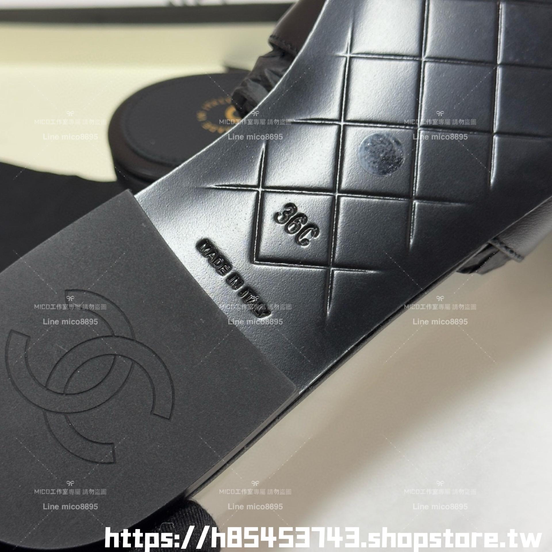 CHANEL丨小香25C 菱格羊皮書包釦平底拖鞋 35-41