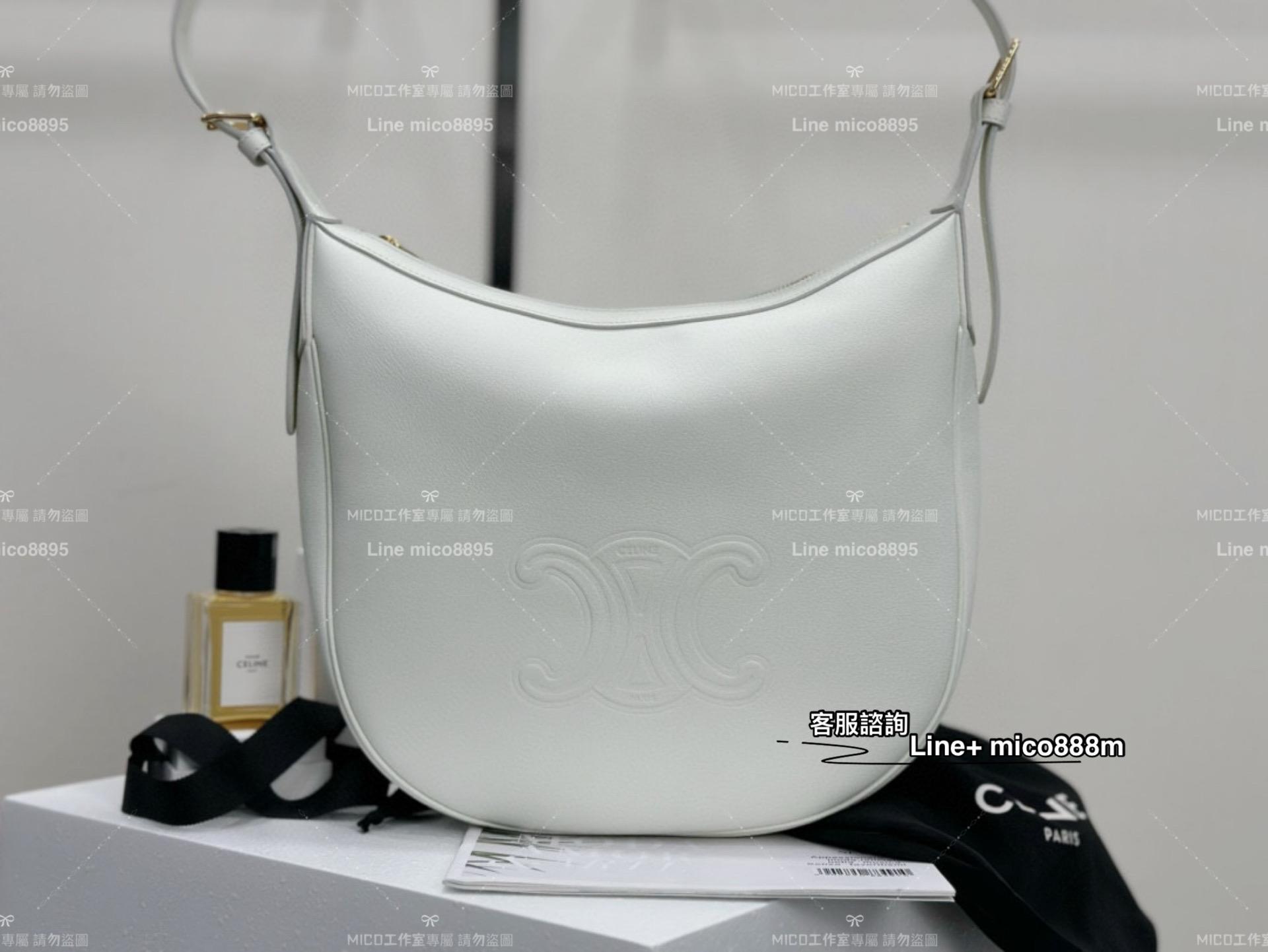 Celine 柔軟牛皮革手袋 Heloise Cuir Triomphe 全皮革 hobo包 真皮 尺寸：30x28.5x8cm 低調簡約通勤包