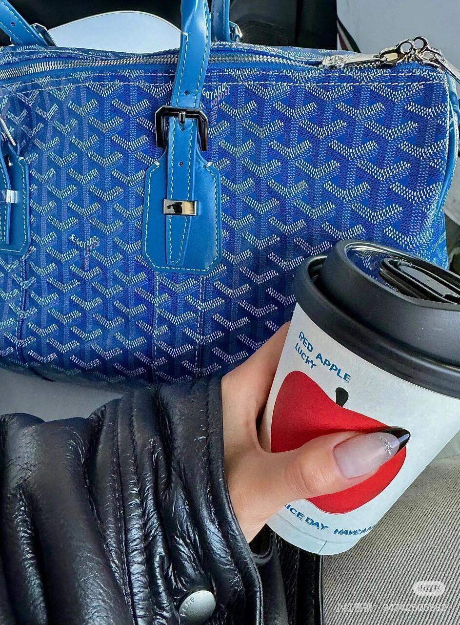Goyard 寶藍色 輕便款旅行袋/行李袋 Boston 45 Bag 旅行袋