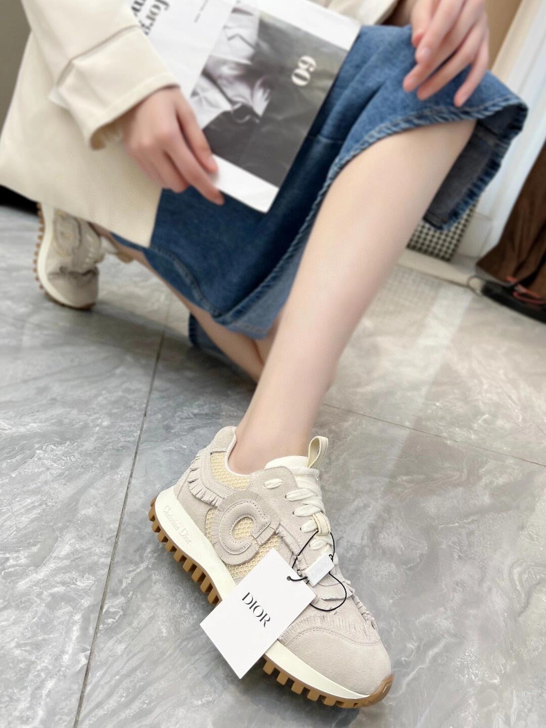 DIOR CD麂皮流蘇運動鞋/休閒鞋/女鞋 35-40