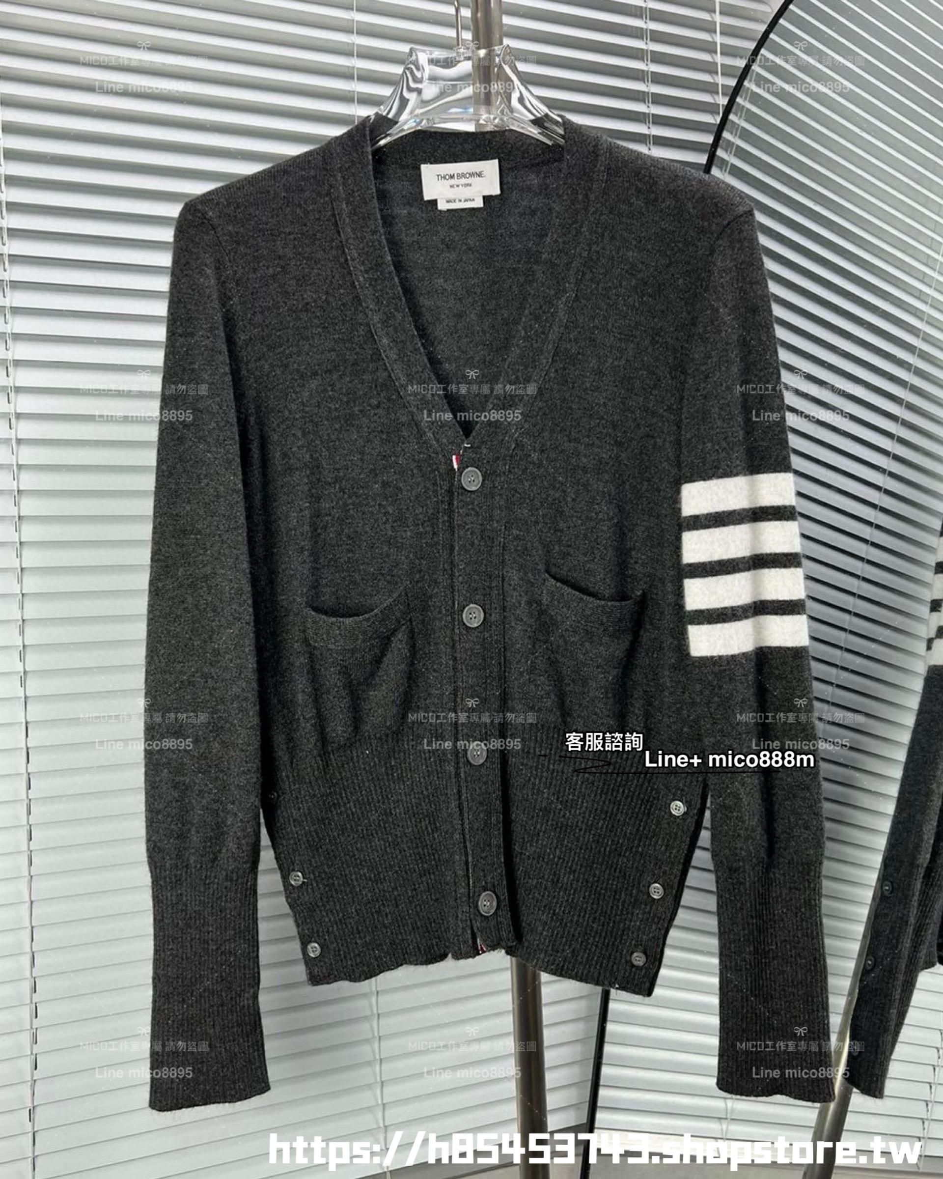 THOM BROWNE 經典款四扣羊絨開衫/外套 短版外套