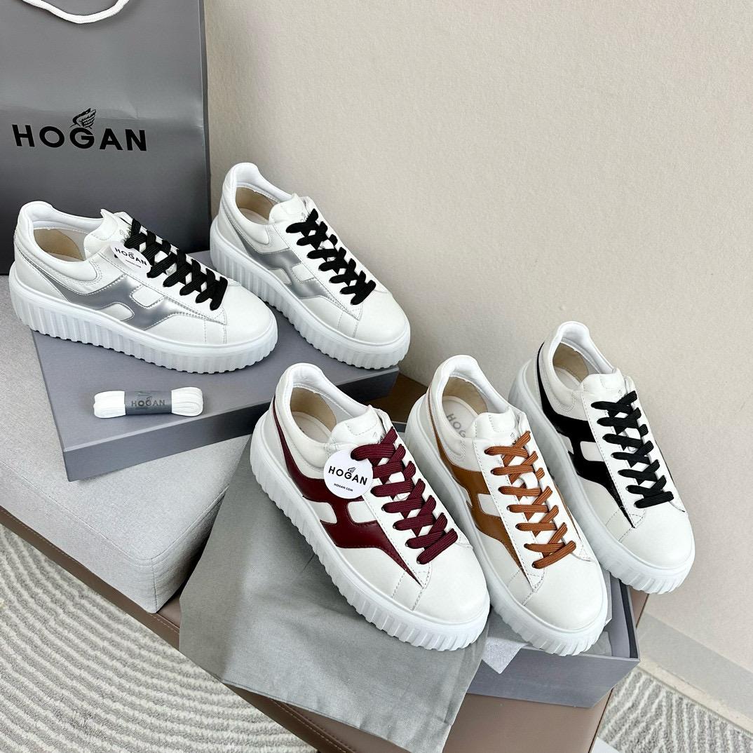 Hogan 情侶款 H-Stripes系列厚底休閒鞋 四色 系帶厚底板鞋 35-39