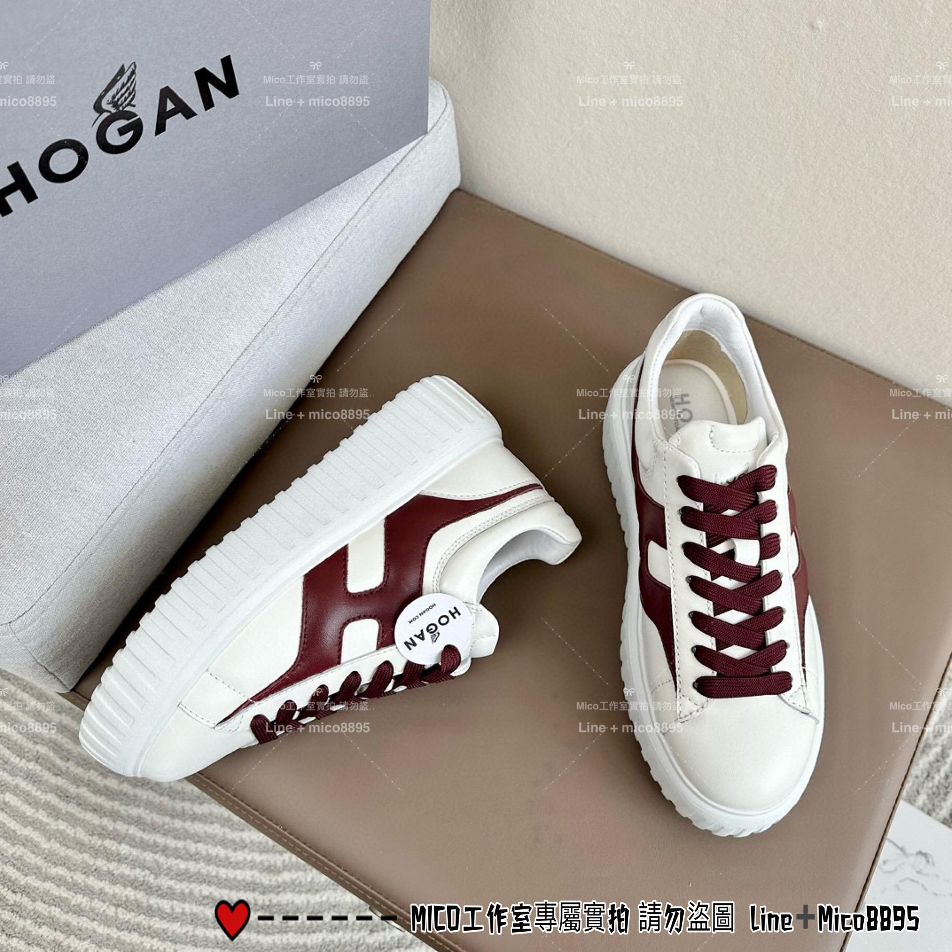 Hogan 情侶款 H-Stripes系列厚底休閒鞋 四色 系帶厚底板鞋 35-39