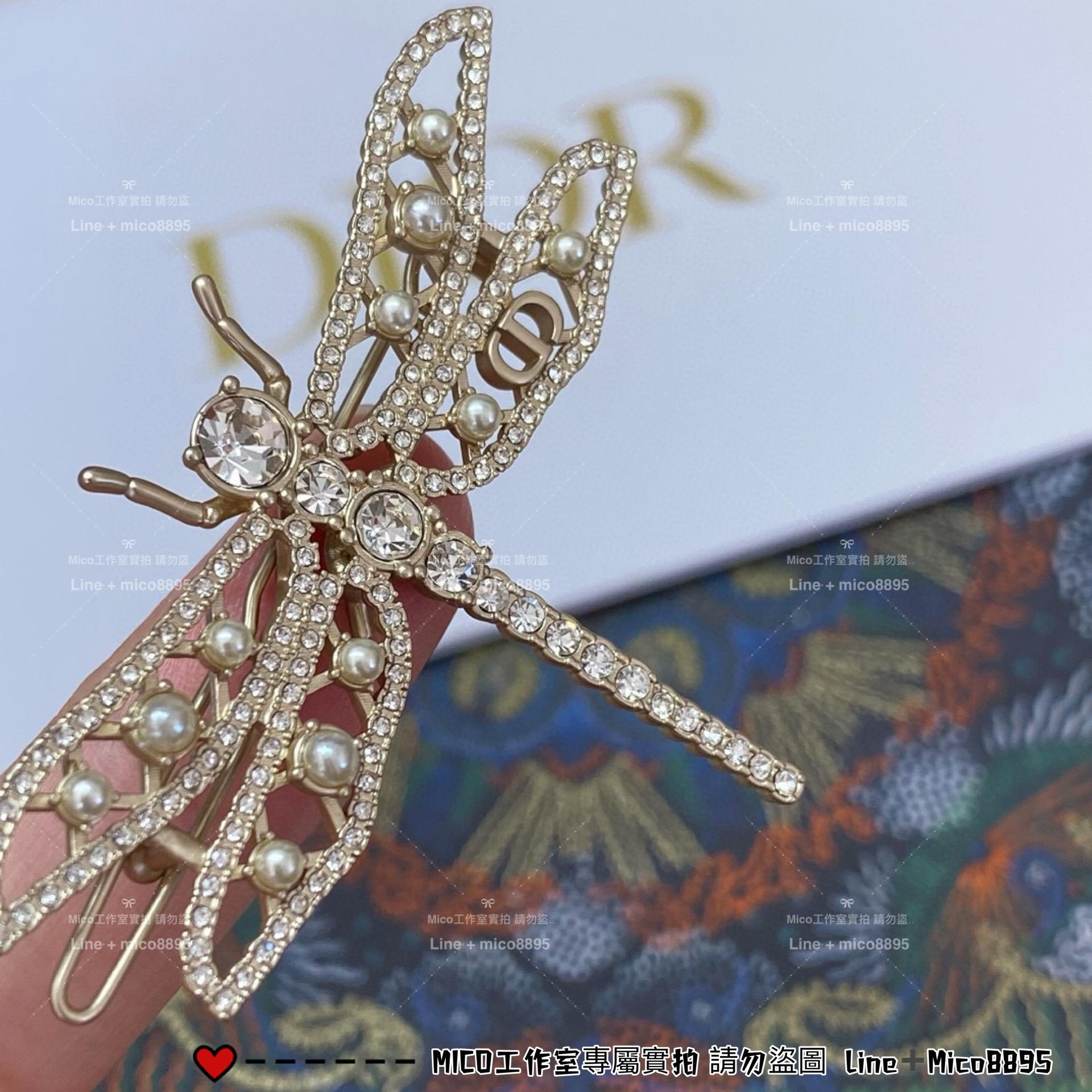 DIOR 春夏款 鏤空蜻蜓髮夾
