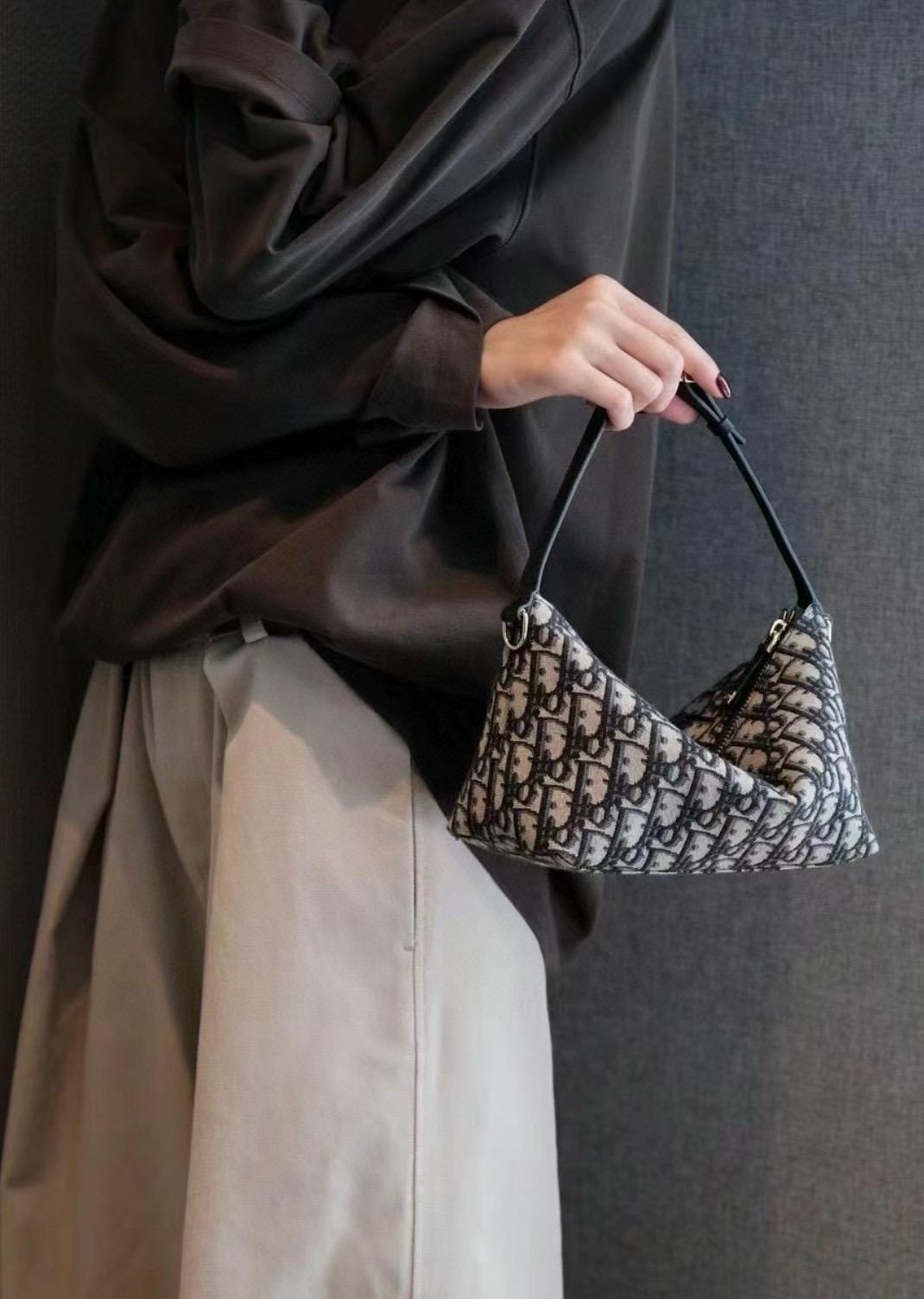 DIOR 老花帆布 Travel Nomad 飯盒包/手提斜挎肩背包 22cm