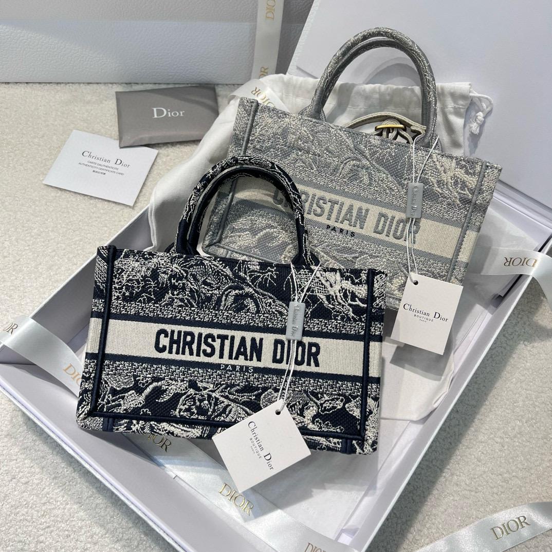 DIOR 刺繡老虎款/全鋼五金 Book Tote 迷你斜挎包 21cm