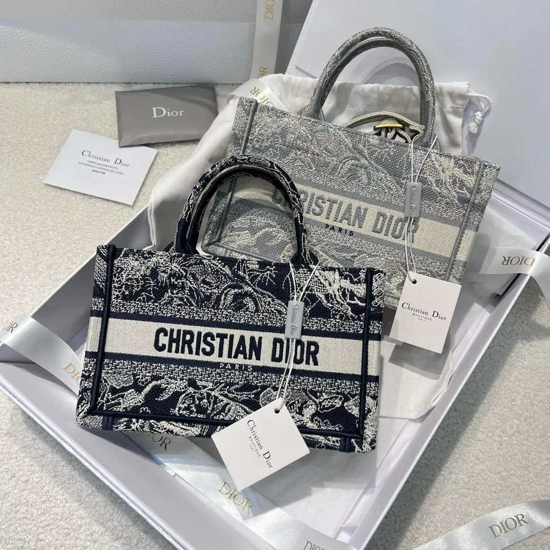 DIOR 刺繡老虎款/全鋼五金 Book Tote 迷你斜挎包 21cm