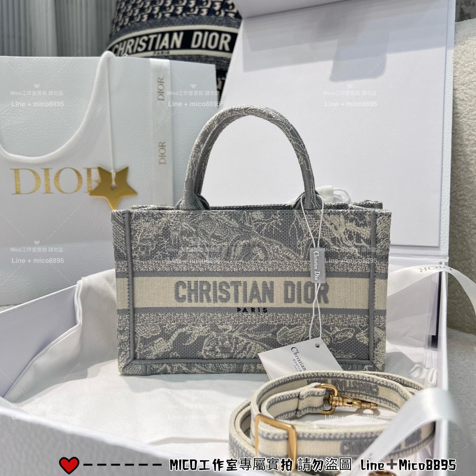 DIOR 刺繡老虎款/全鋼五金 Book Tote 迷你斜挎包 21cm