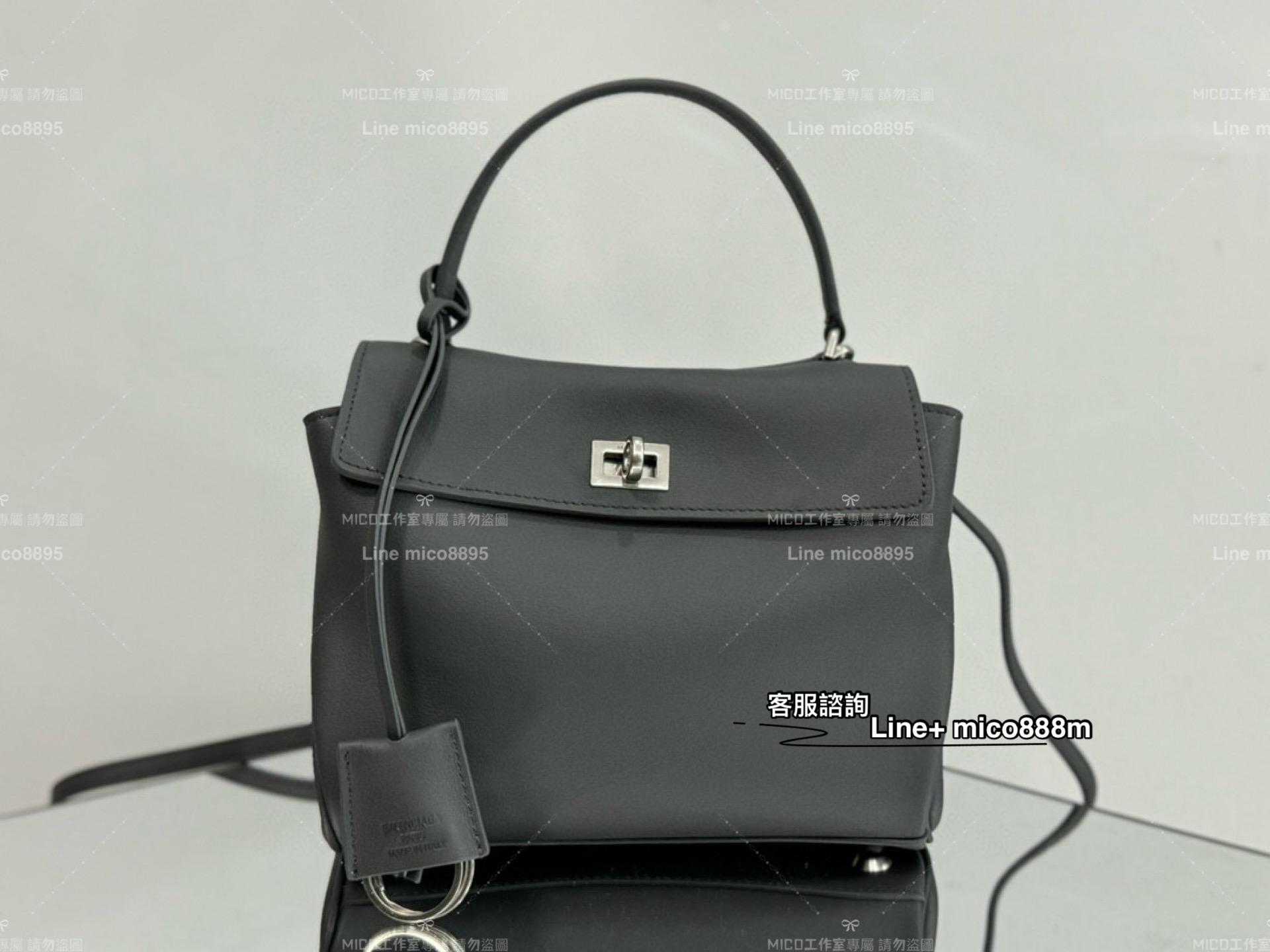 Balenciaga 巴黎世家 簡約百搭款 灰色/銀釦/真皮 RODEO Bag