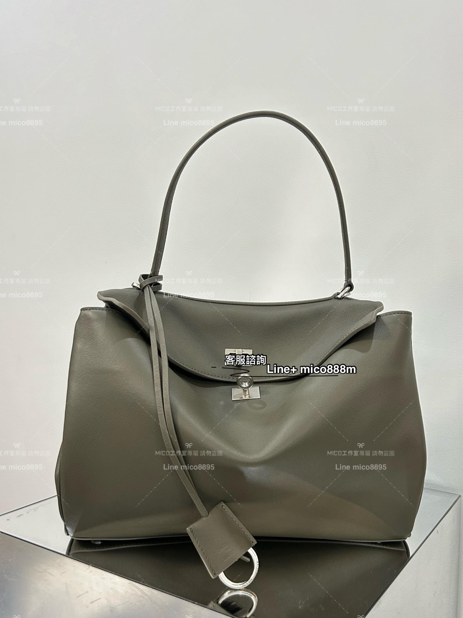 Balenciaga 巴黎世家 簡約百搭款 軍綠色/銀釦/真皮 RODEO Bag