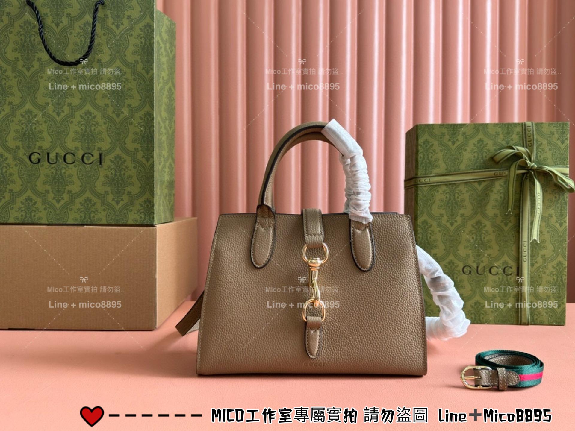 GUCCI Jackie系列小號托特包/手提包/肩背包 紅色/黑色/奶茶色 24cm