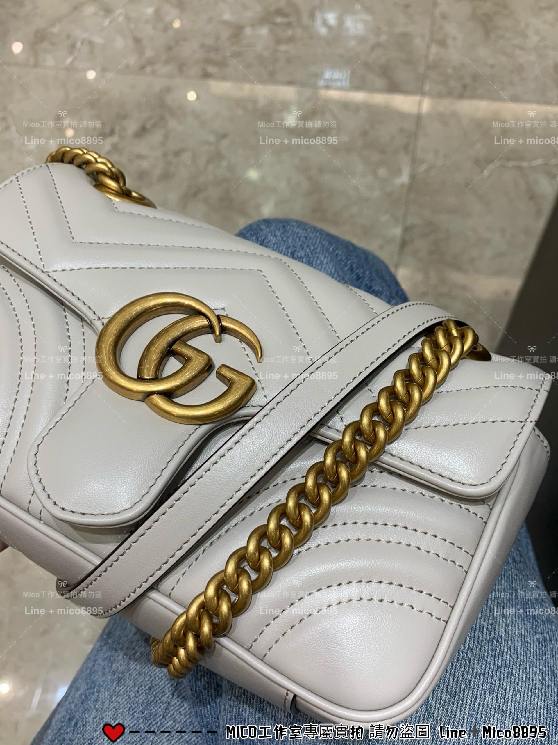 GUCCI 菸灰色 Mormont 肩背包 小號22cm