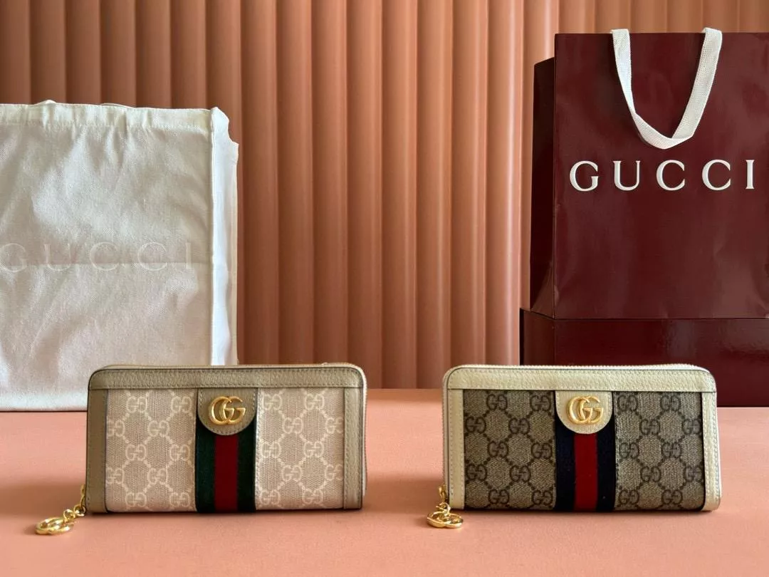 GUCCI Ophidia系列GG長款錢包 拉鍊式長夾 19cm