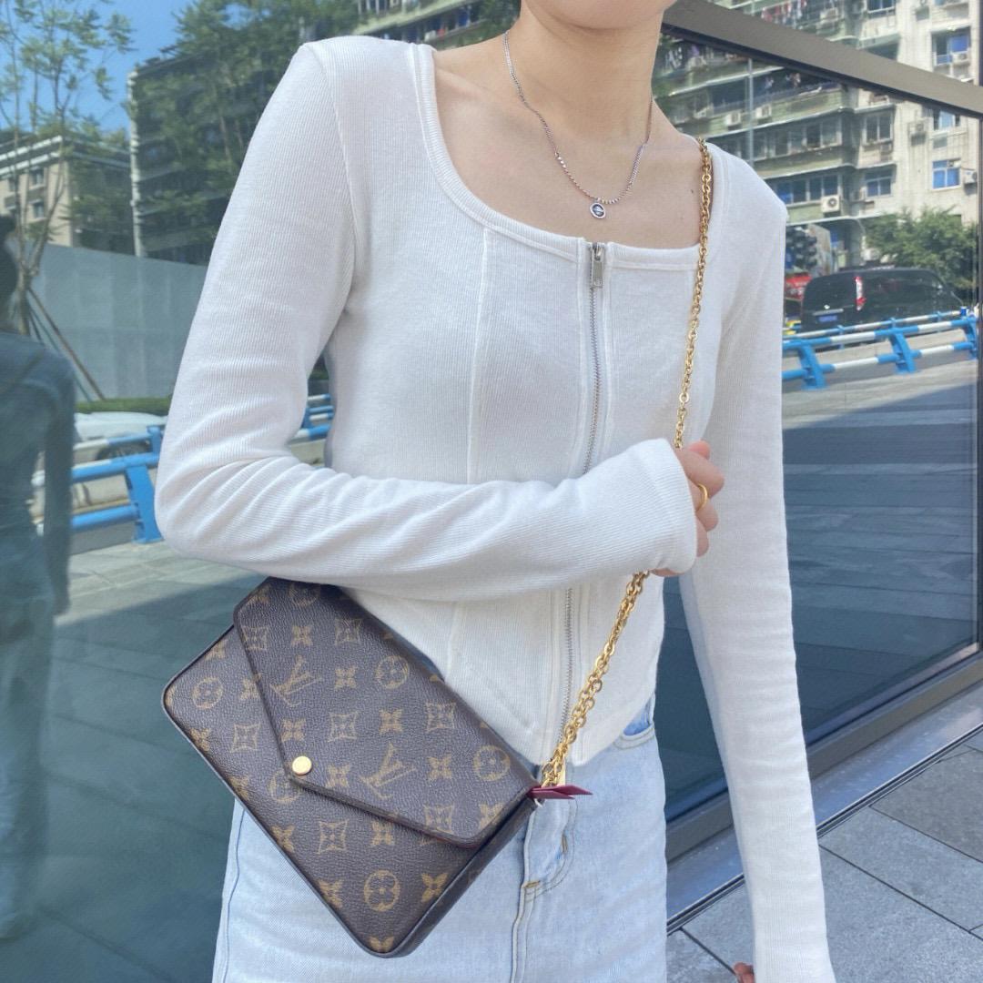 LV M61276 Felicie Pochette - 可拆式金色鏈帶信封包/錢包 woc