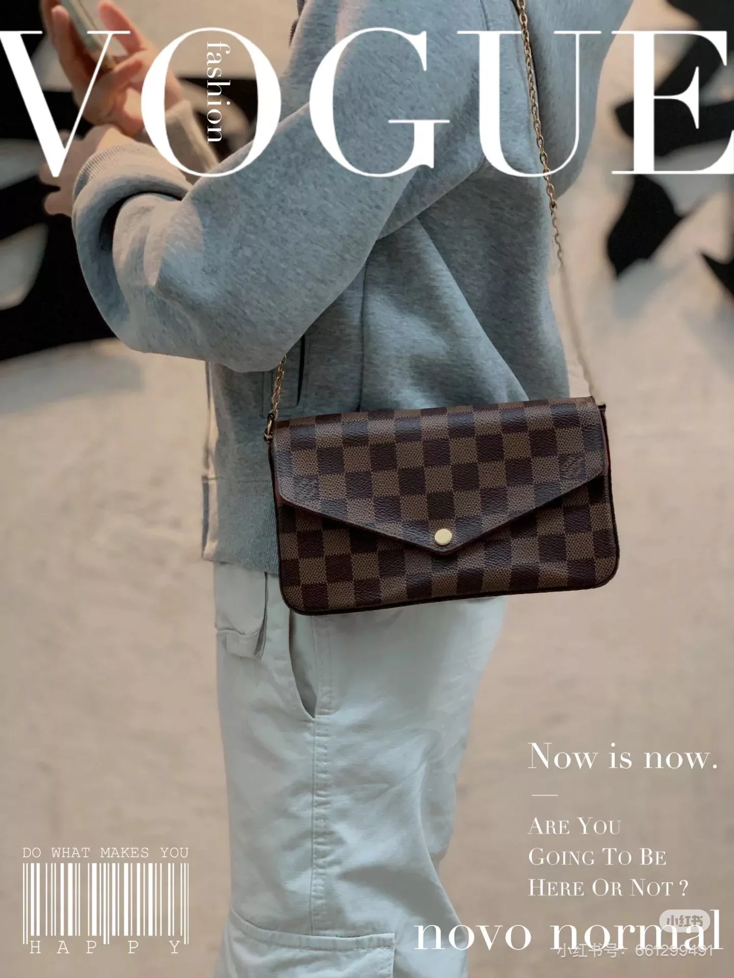 LV N63032 咖格 Felicie Pochette - 可拆式金色鏈帶信封包/錢包 woc