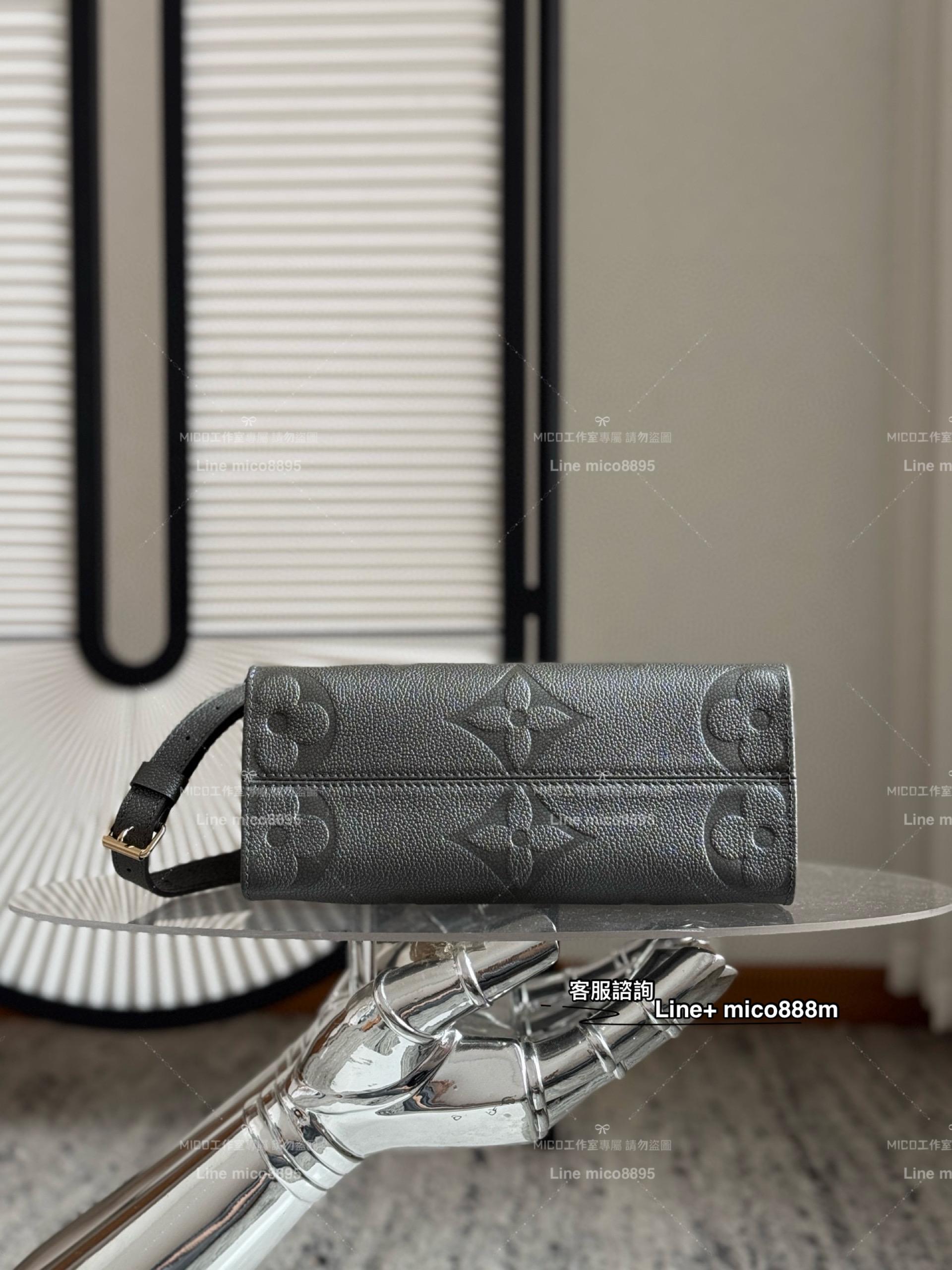 LV Ski系列 小號 M12886 OnTheGo PM 鐵灰色 25cm 全真皮壓紋