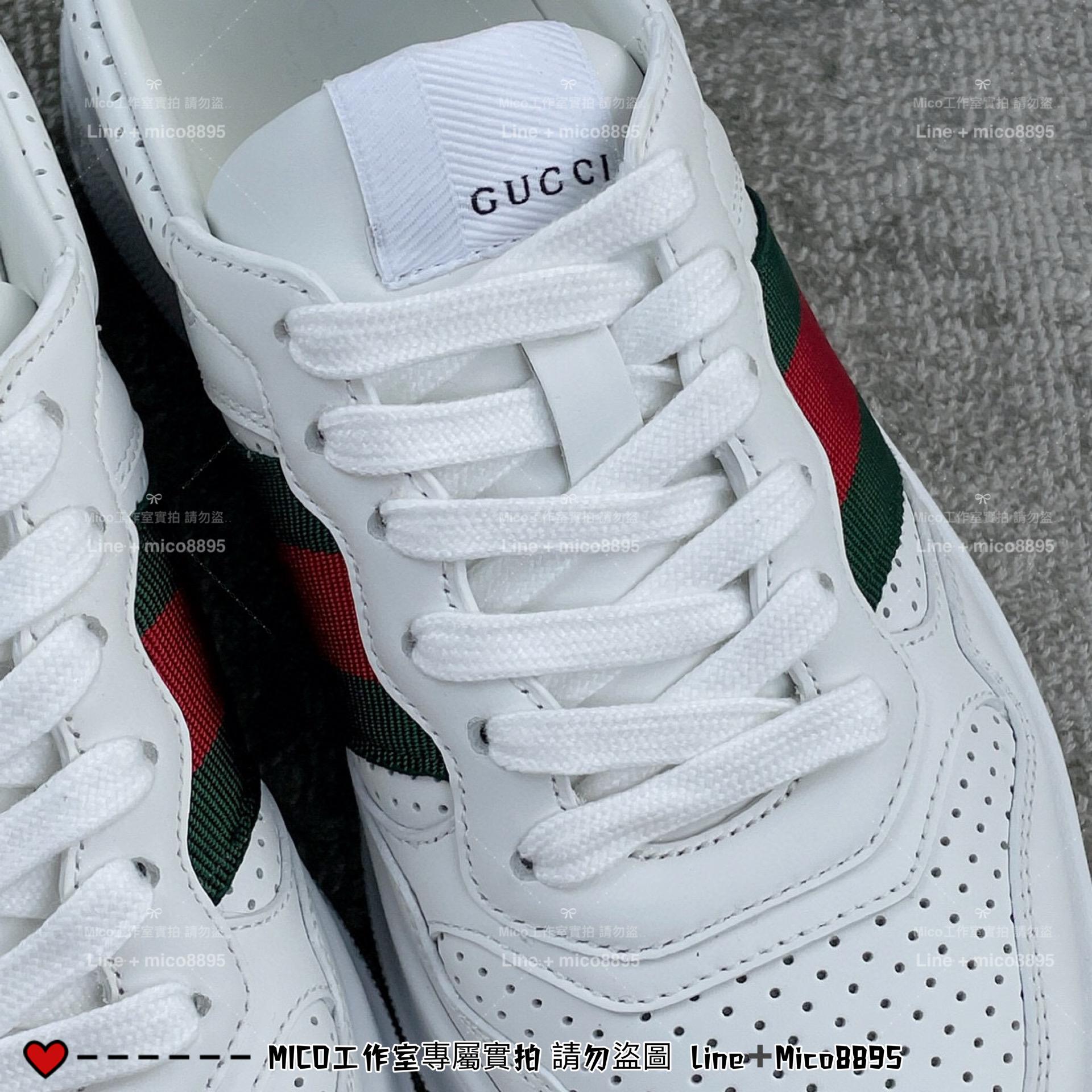 GUCCI 情侶款 基礎百搭小白鞋 英倫風格厚底鬆糕鞋/餅乾鞋 35-44