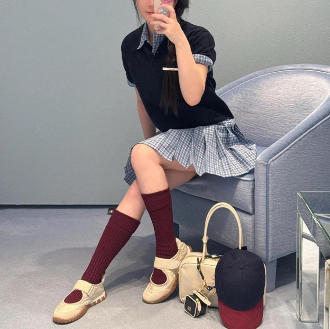 MiuMiu | 25ss新品 Tyre 芭蕾平底魔術貼瑪麗珍鞋 涼鞋 35-40
