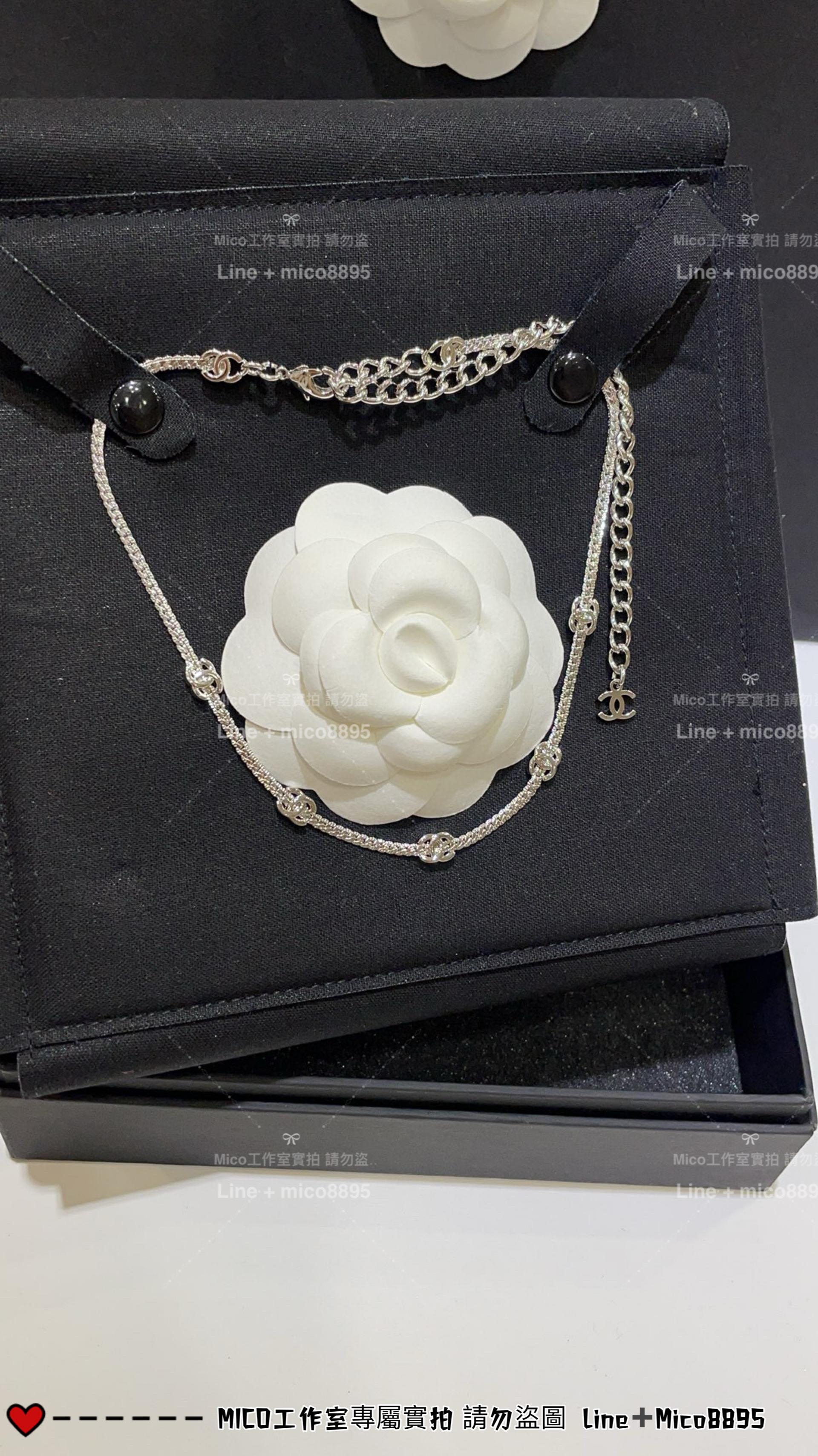 CHANEL | 24B 五花雙C銀色、淡金色蛇骨鏈/項鍊choker