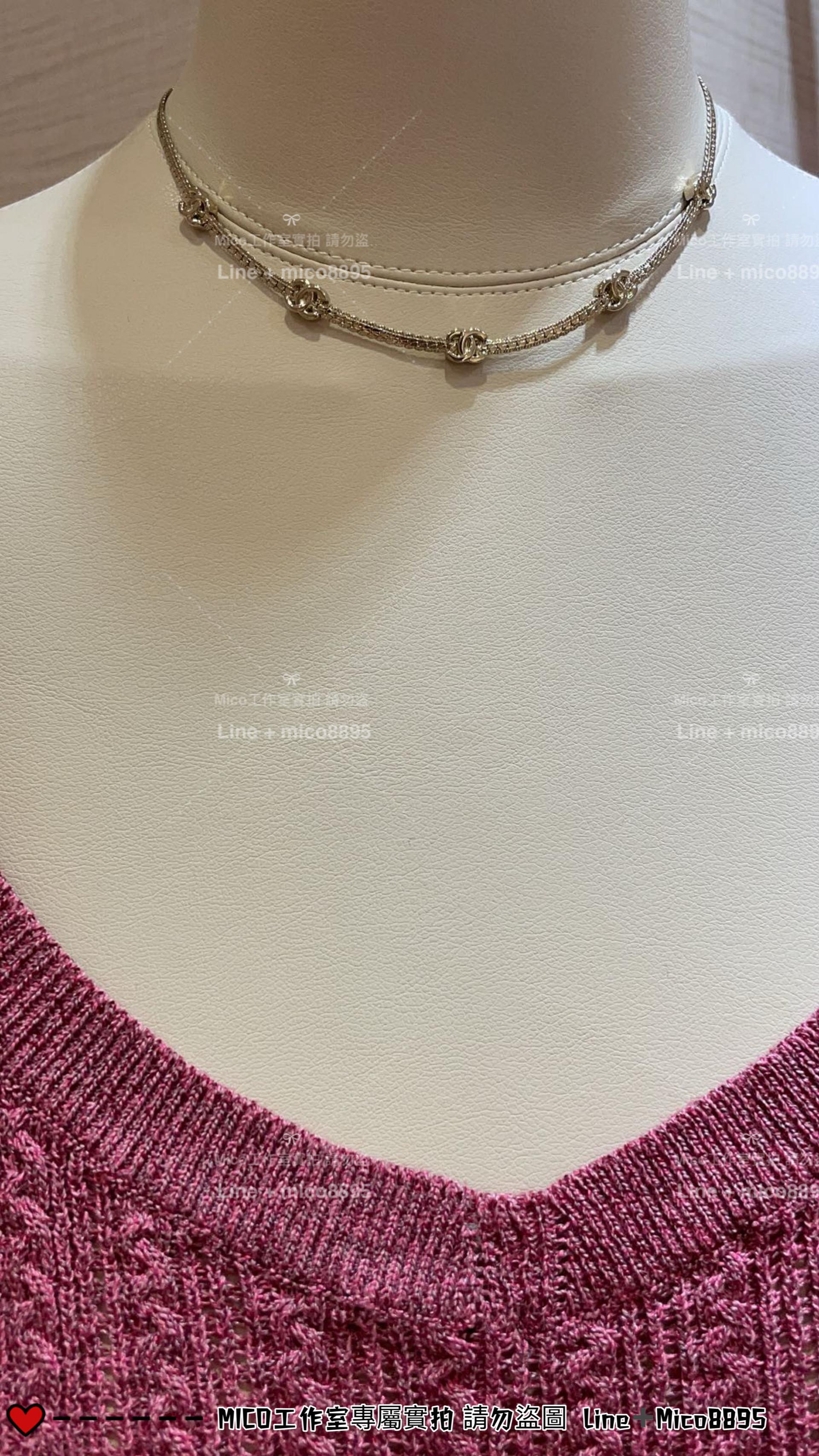 CHANEL | 24B 五花雙C銀色、淡金色蛇骨鏈/項鍊choker