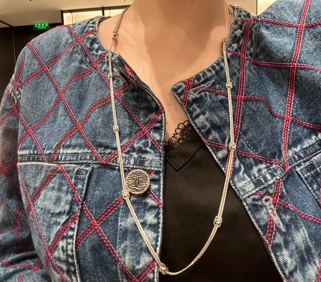 CHANEL | 24B  10花雙C銀色、淡金色蛇骨鏈/項鍊 毛衣鏈