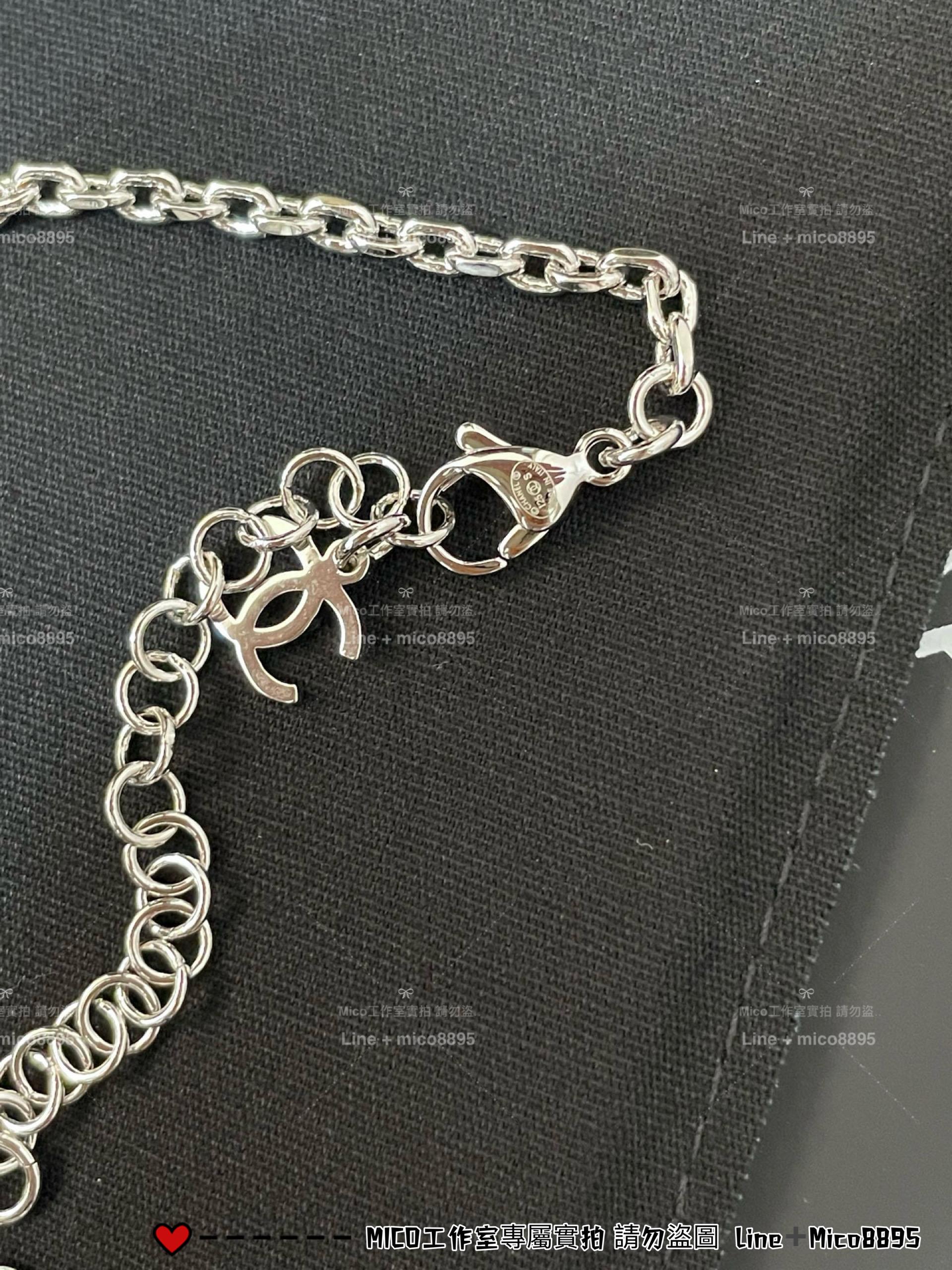 CHANEL | 立體感珍珠拼雙C方塊項鍊