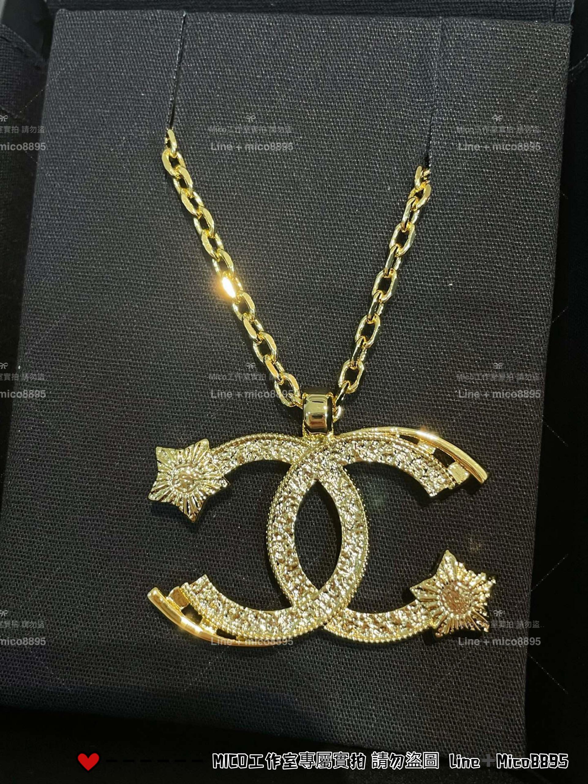 CHANEL | 星星 彗星水鑽珍珠雙c長項鍊 長度可調節