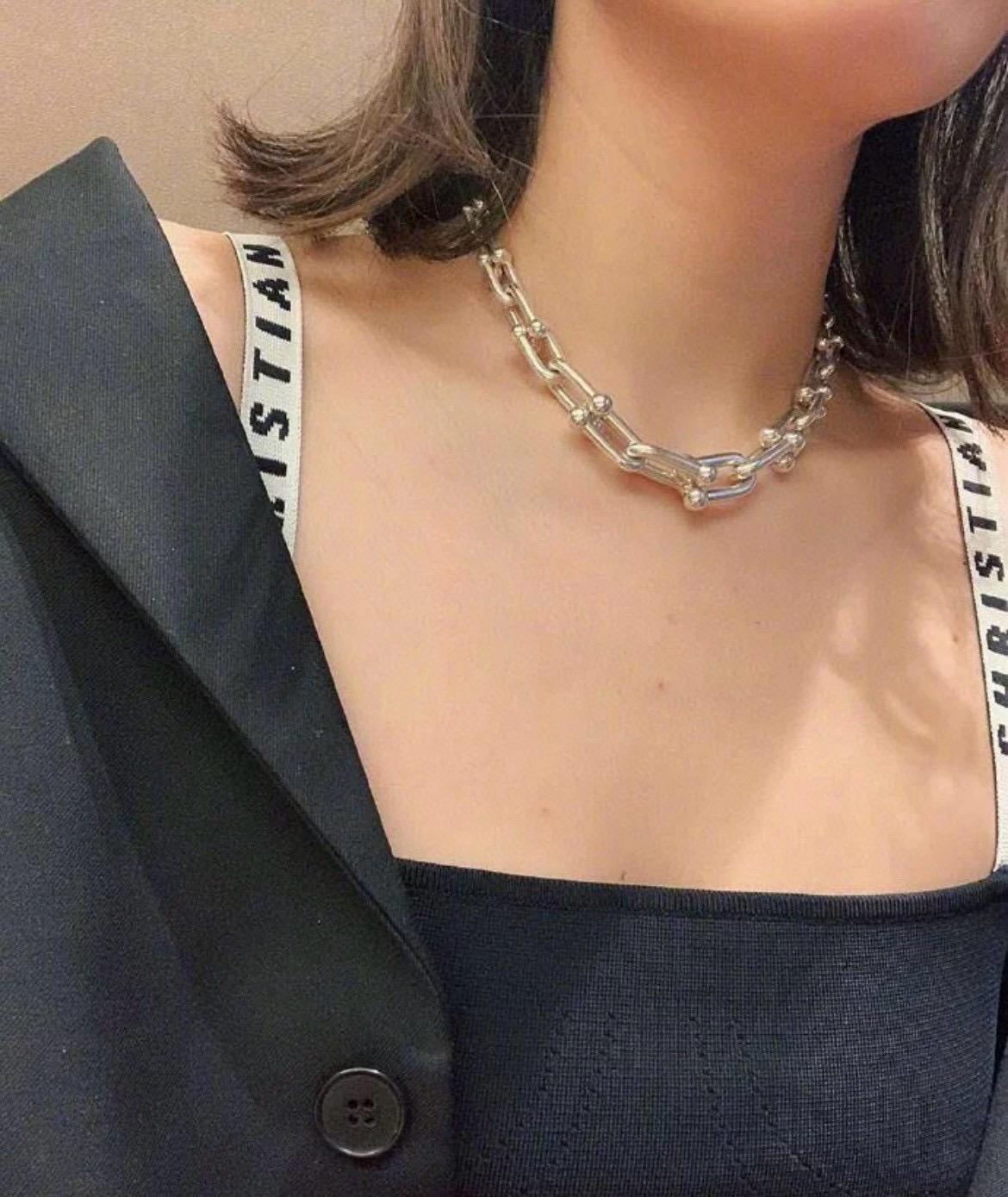 Tiffany 金色/銀色 個性款 粗鏈條漸變hardwear無鑽款項鍊