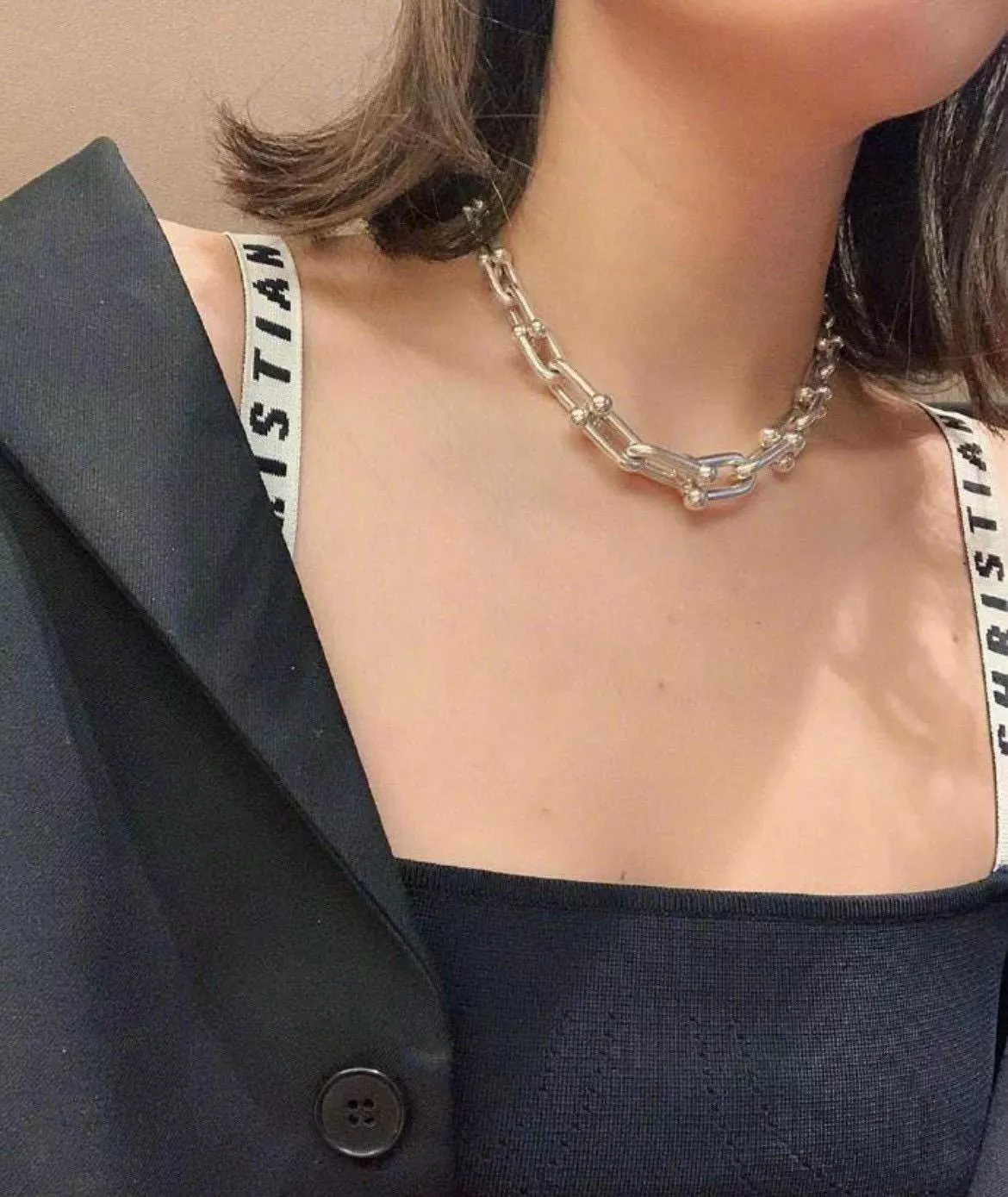 Tiffany 金色/銀色 個性款 粗鏈條漸變hardwear無鑽款項鍊