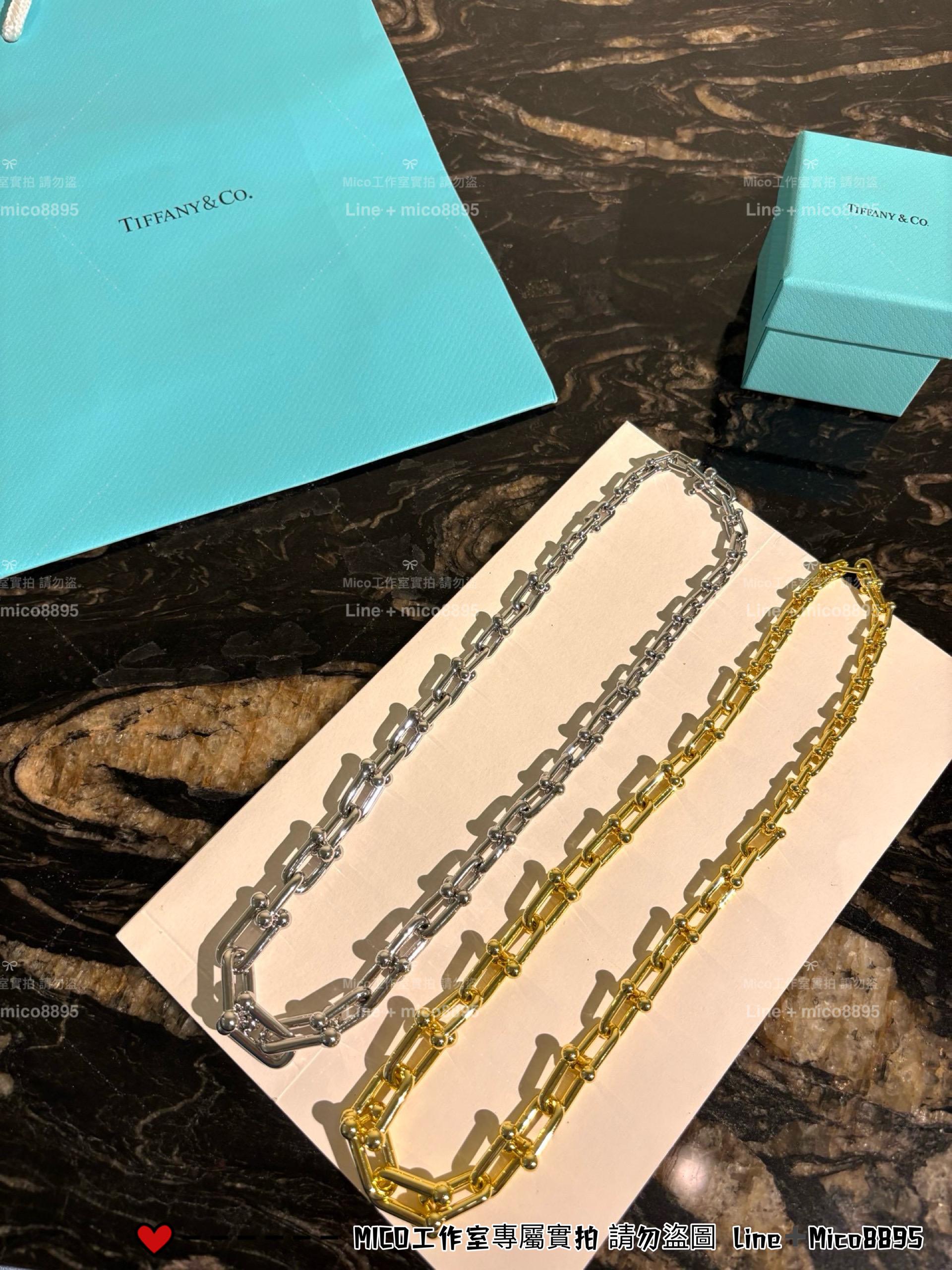 Tiffany 金色/銀色 個性款 粗鏈條漸變hardwear無鑽款項鍊