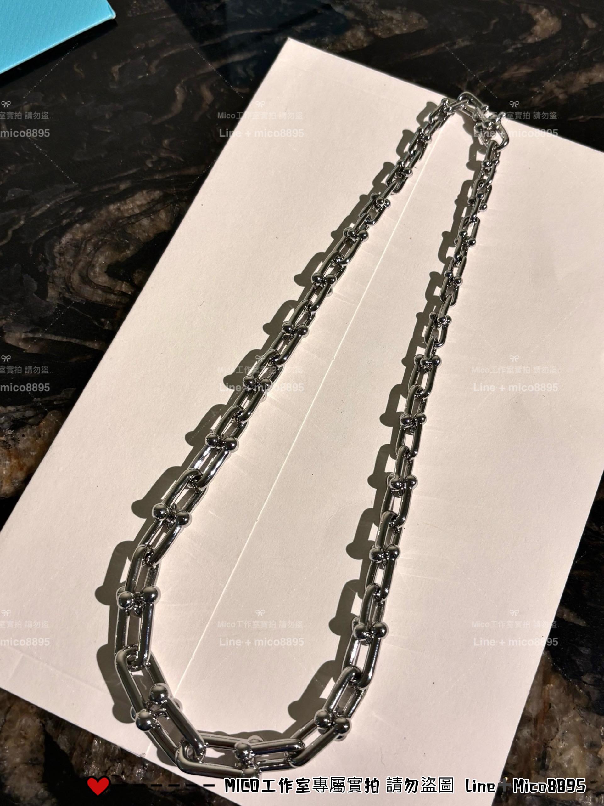 Tiffany 金色/銀色 個性款 粗鏈條漸變hardwear無鑽款項鍊