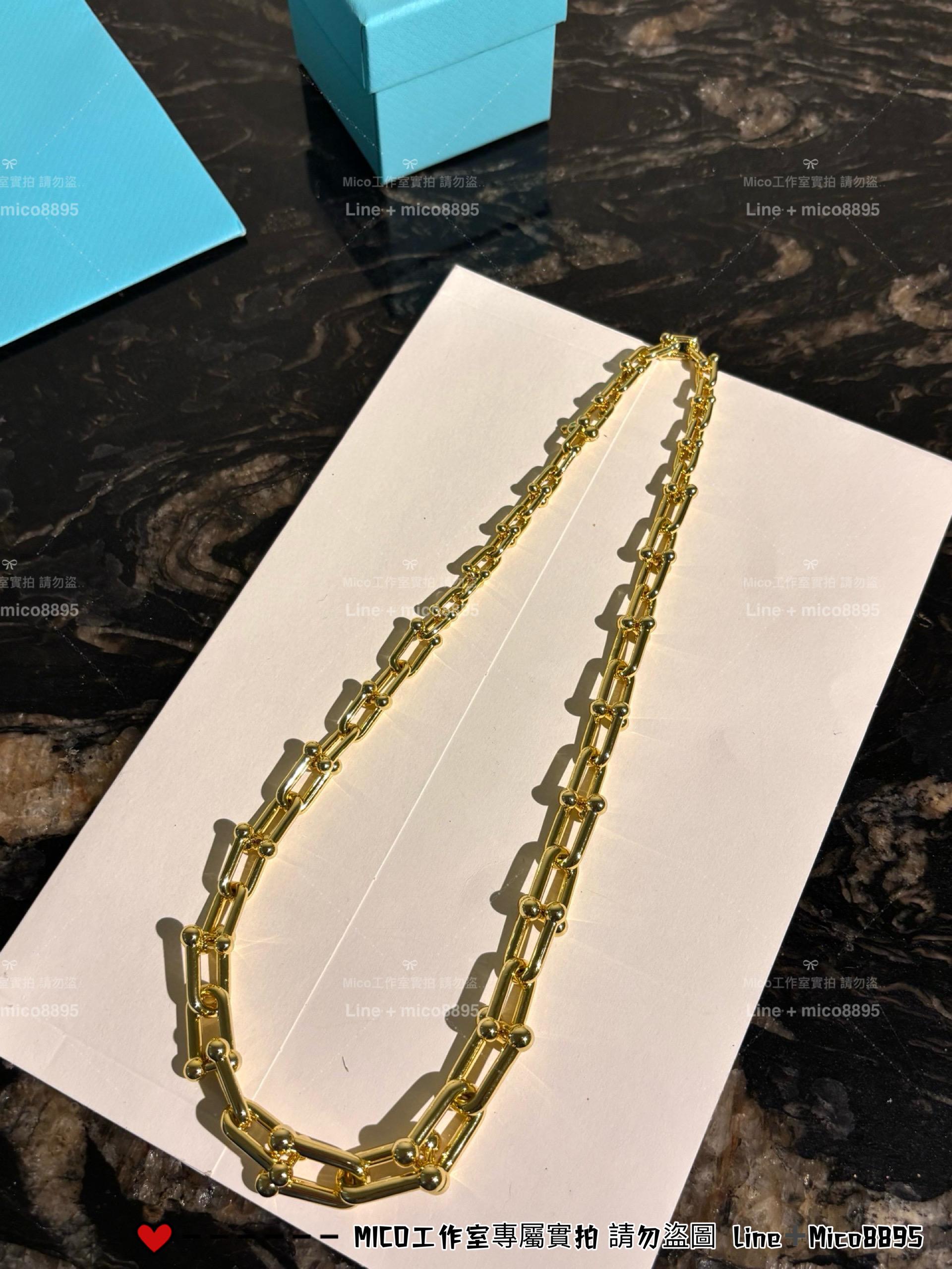 Tiffany 金色/銀色 個性款 粗鏈條漸變hardwear無鑽款項鍊