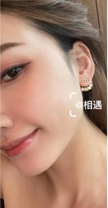 DIOR 經典款 魅影水晶扇形耳環/耳釘