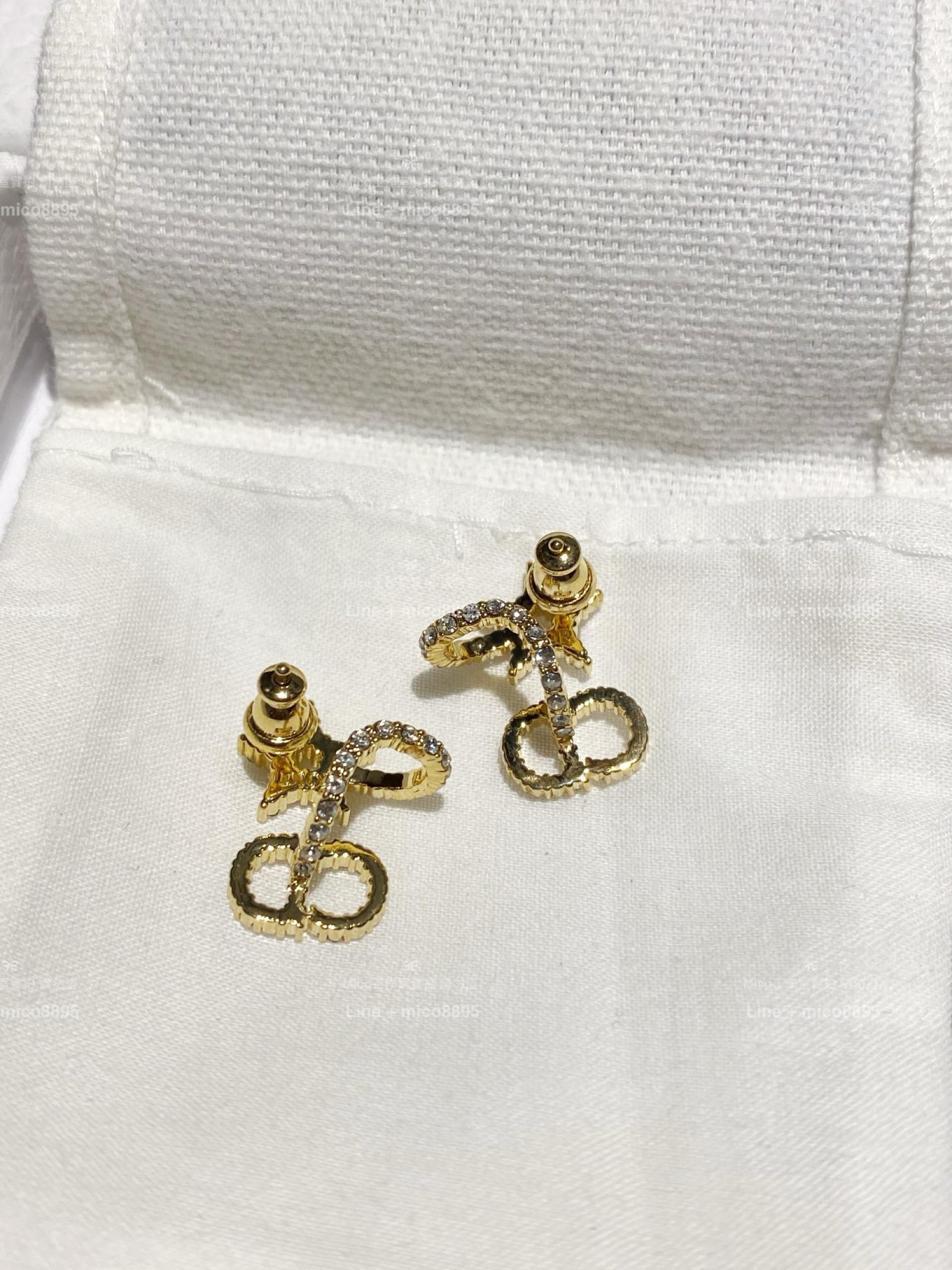 DIOR 經典款 魅影水晶鑽星星CD耳環/耳釘