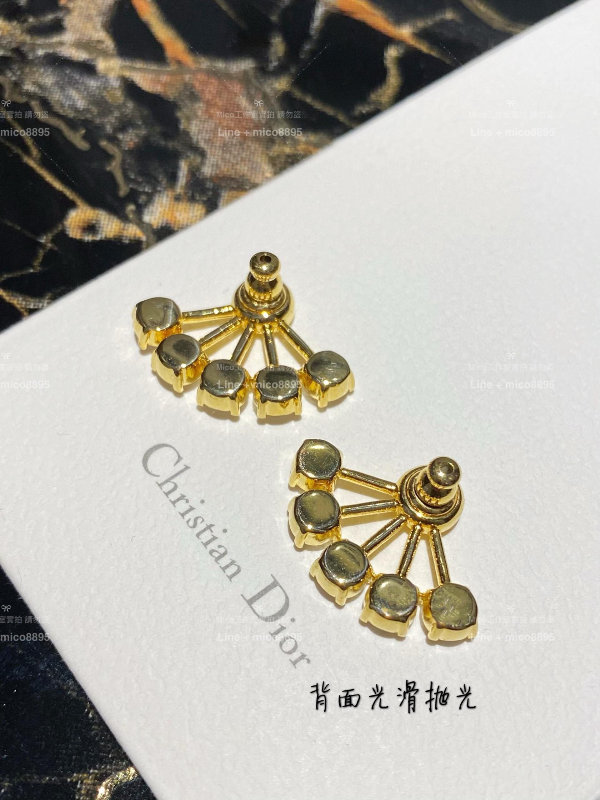 DIOR 經典款 魅影水晶扇形耳環/耳釘