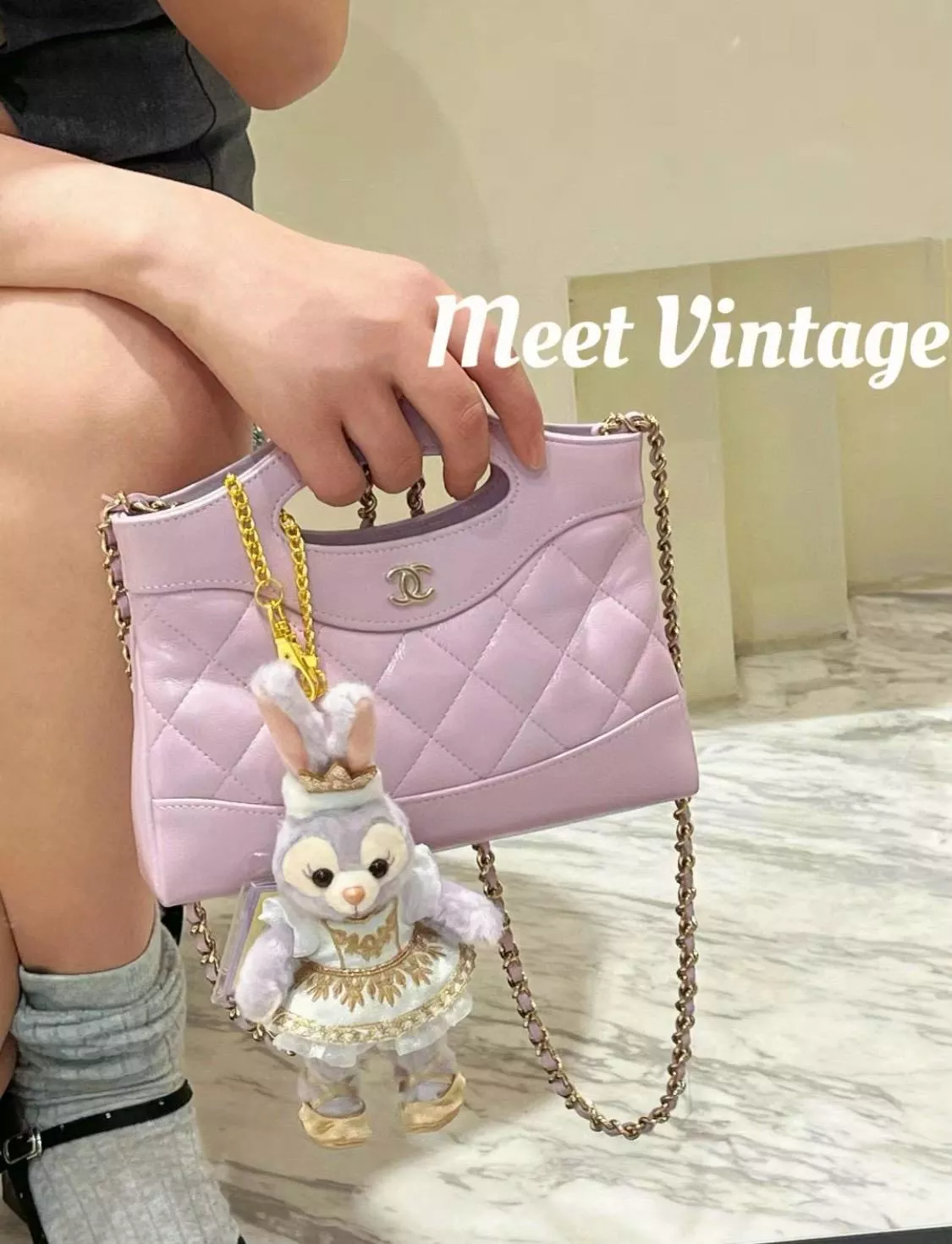 CHANEL | 小香 25P春夏款 淡紫色鏈條包 Nano 31Bag 20cm
