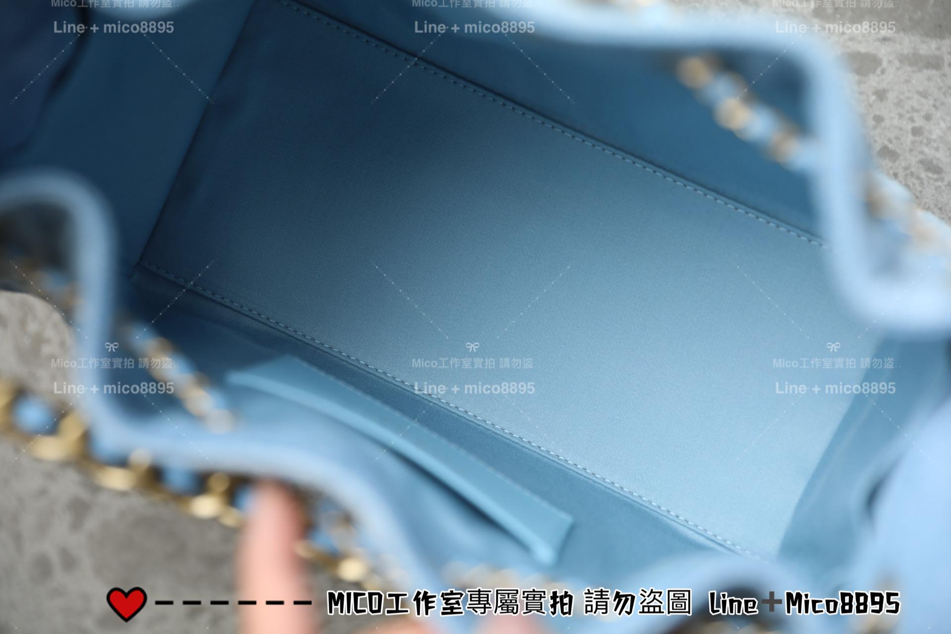 CHANEL | 小香 25S CHANEL 25c 小號/淺色牛仔丹寧水桶包/抽繩包 26cm