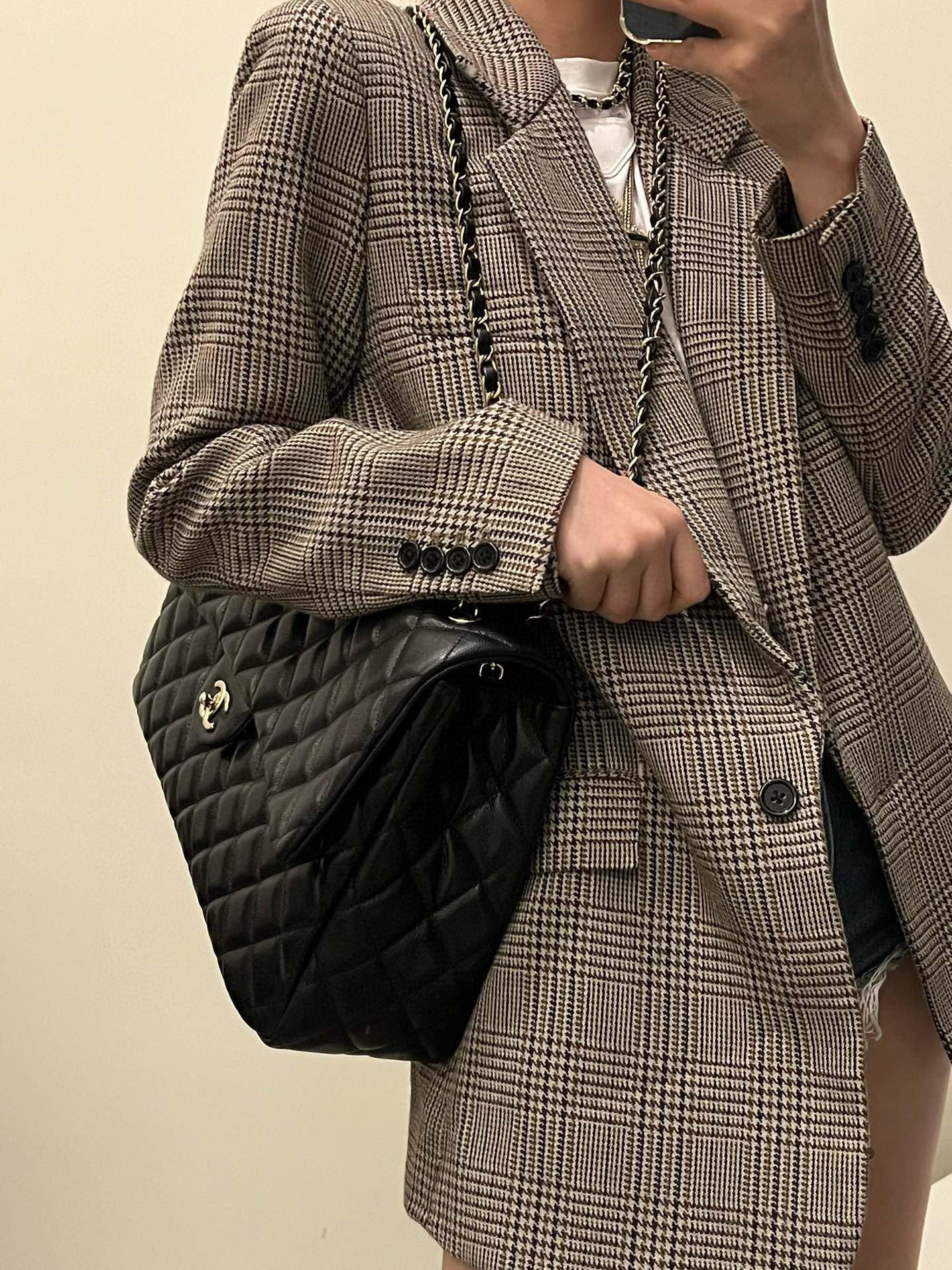 CHANEL | 小香 24c 黑色子醬牛皮超大cf機場包 40cm