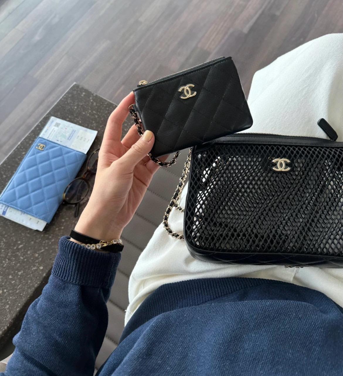 CHANEL | 小香 25S 漁網包 網兜小方包黑色 20cm