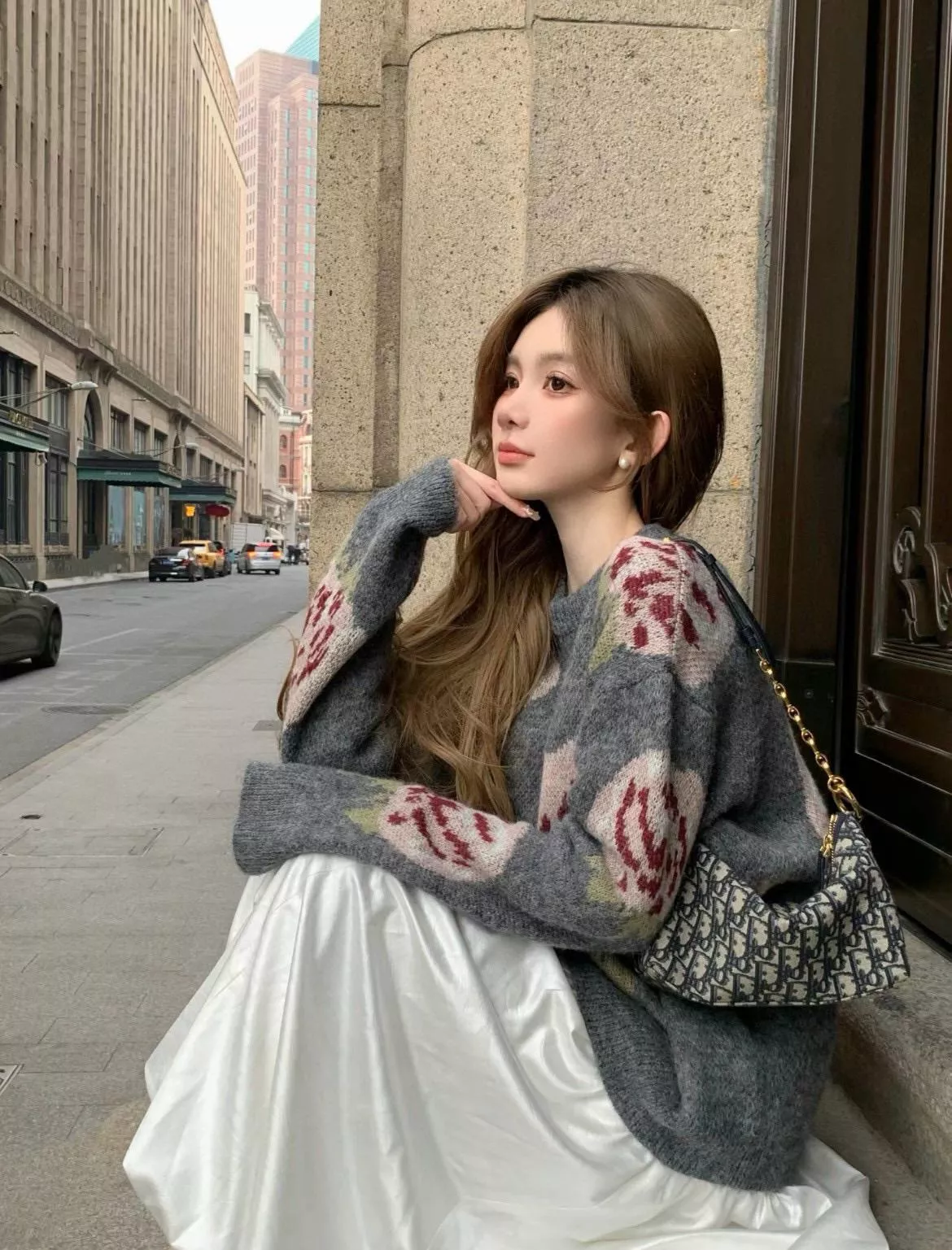 DIOR 老花款 Hobo鏈條手袋 腋下包/肩背包/飯盒包 28cm