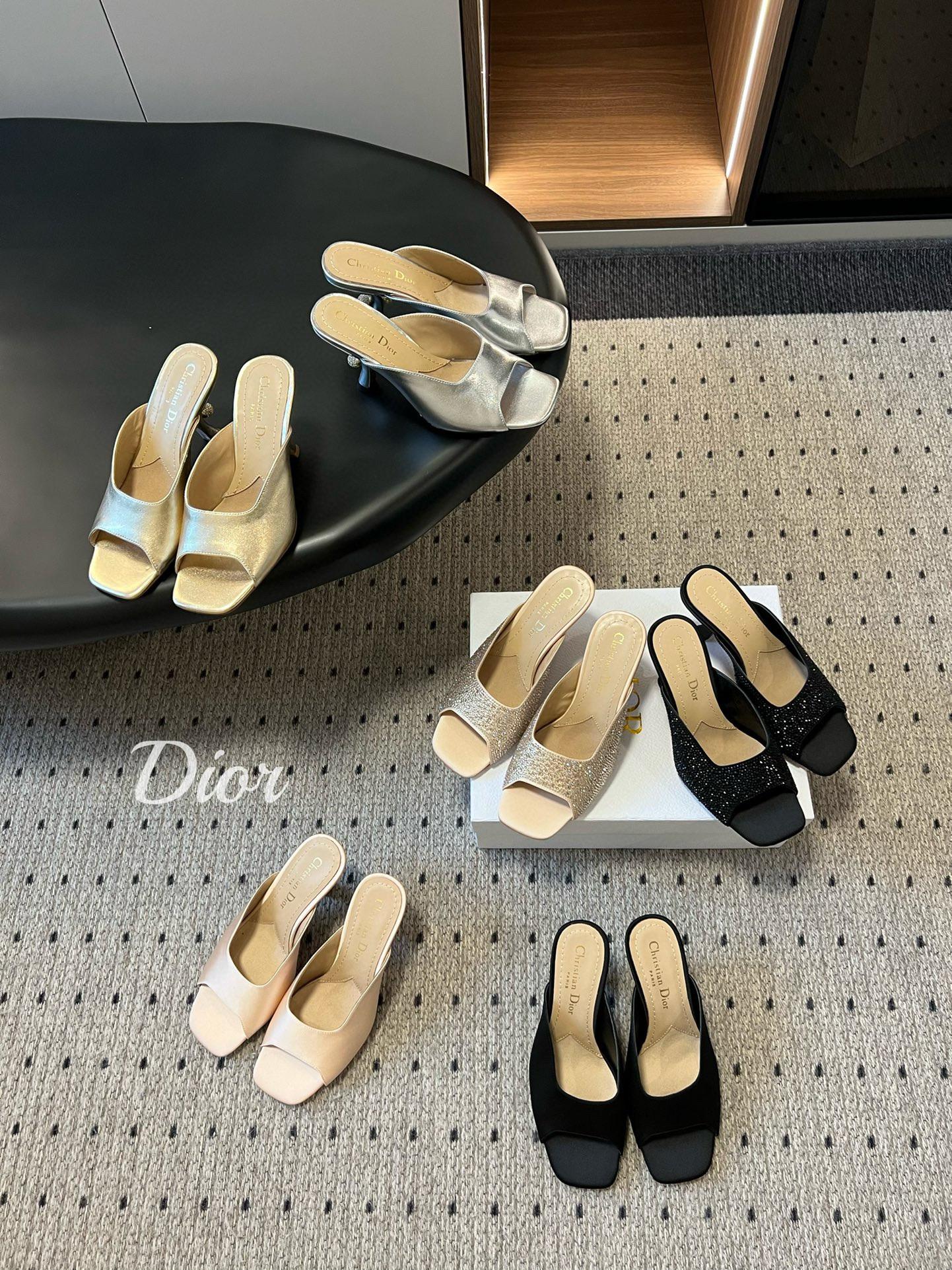 Dior 25s 珍珠跟 魚嘴高跟涼鞋 魚口鞋 35-40 跟高6.5cm