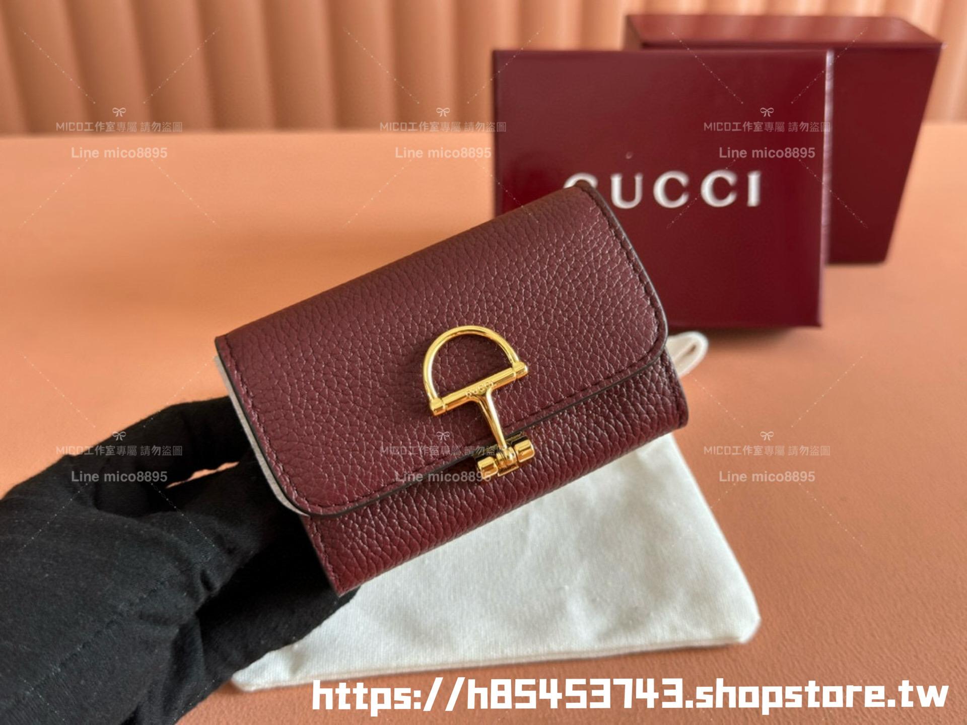 GUCCI 五色 粒面牛皮 SOFTBIT系列翻蓋式卡包 零錢包