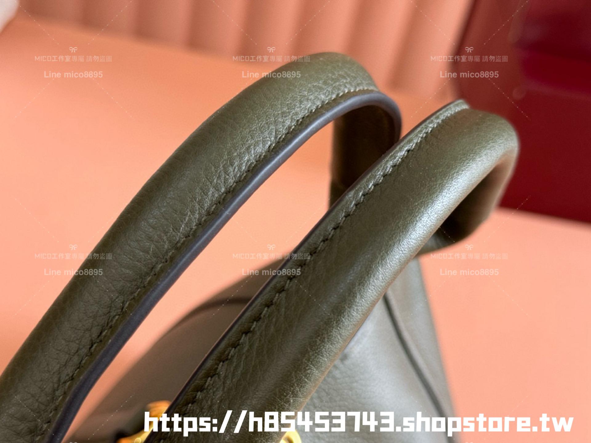 Gucci 粒面牛皮/森林綠 Softbit系列 馬銜扣造型手提包 27cm