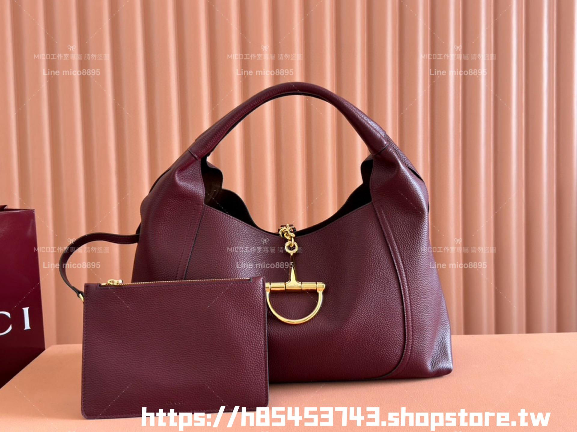 Gucci 牛皮四色 Softbit系列 馬銜扣造型肩背包 大容量鬆弛感 46cm