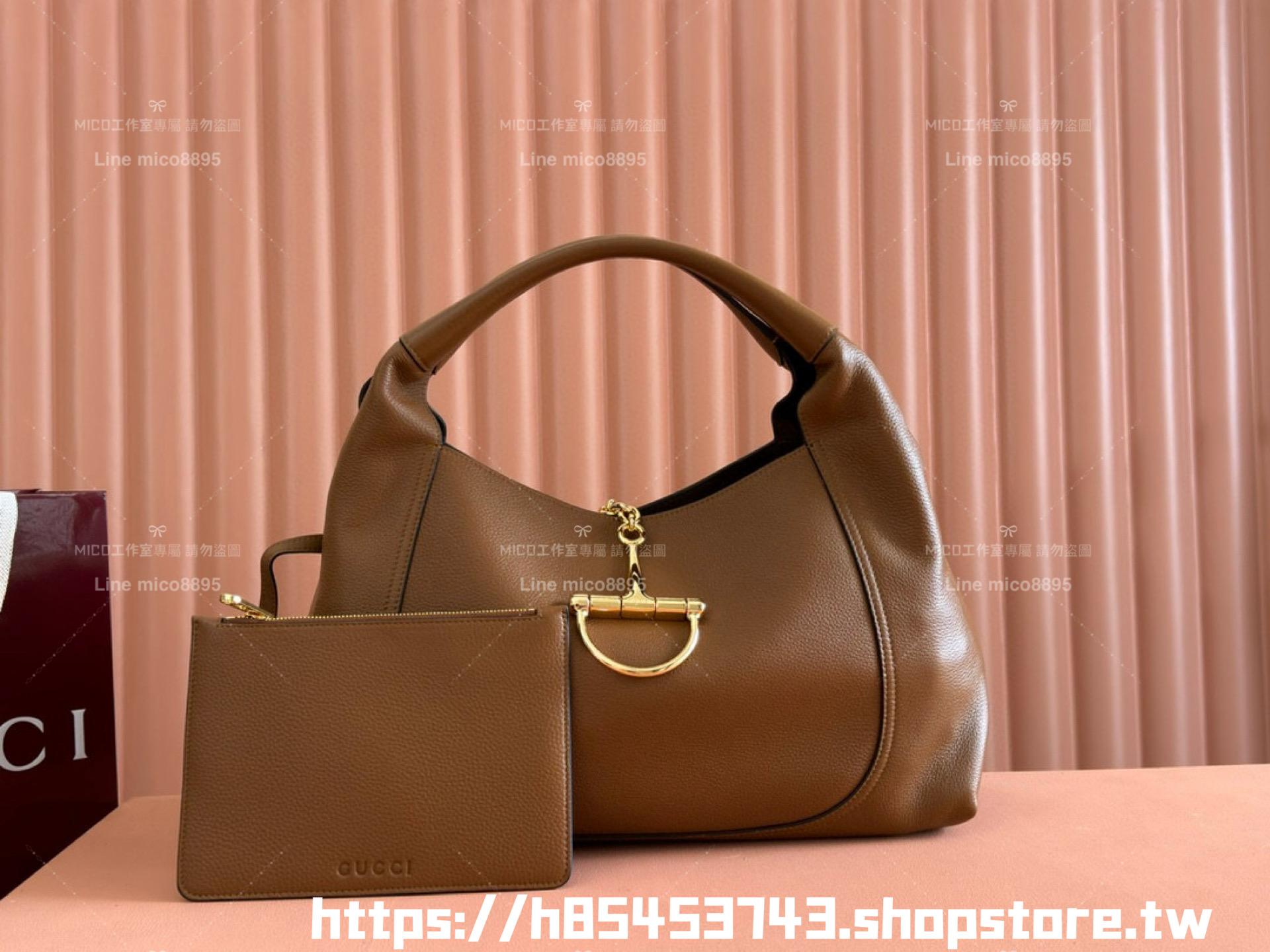 Gucci 牛皮四色 Softbit系列 馬銜扣造型肩背包 大容量鬆弛感 46cm