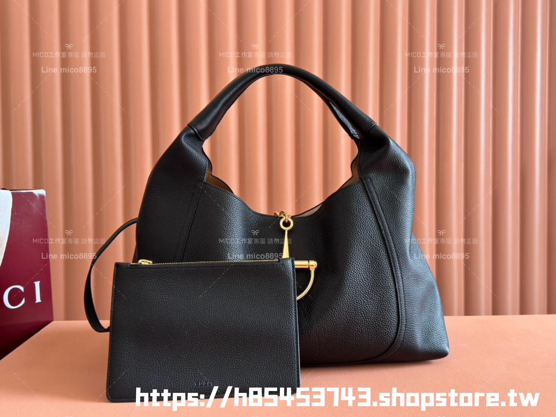 Gucci 牛皮四色 Softbit系列 馬銜扣造型肩背包 大容量鬆弛感 46cm