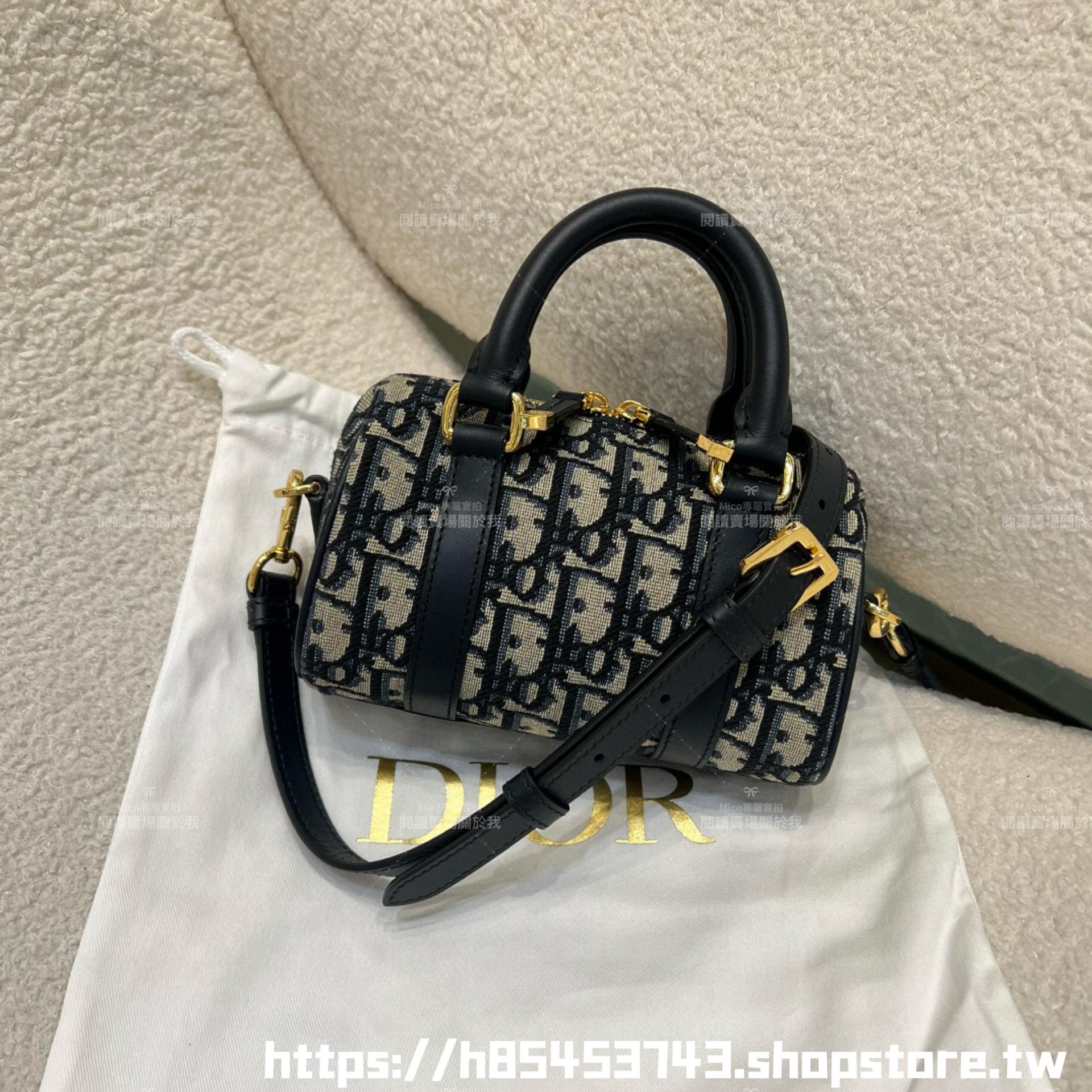 DIOR 經典老花款 波士頓包 Groove  枕頭包 16cm