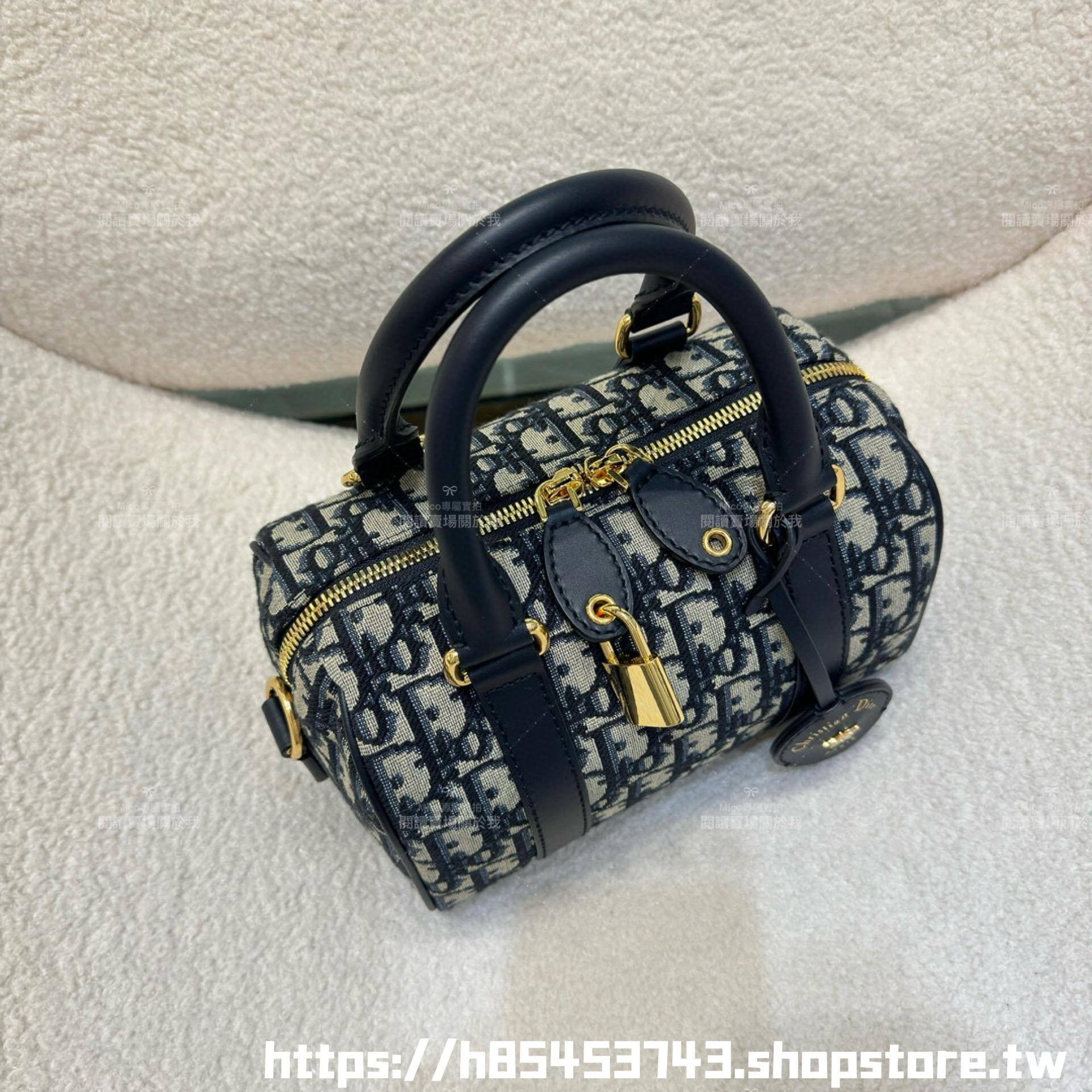 DIOR 經典老花款 波士頓包 Groove  枕頭包 20cm