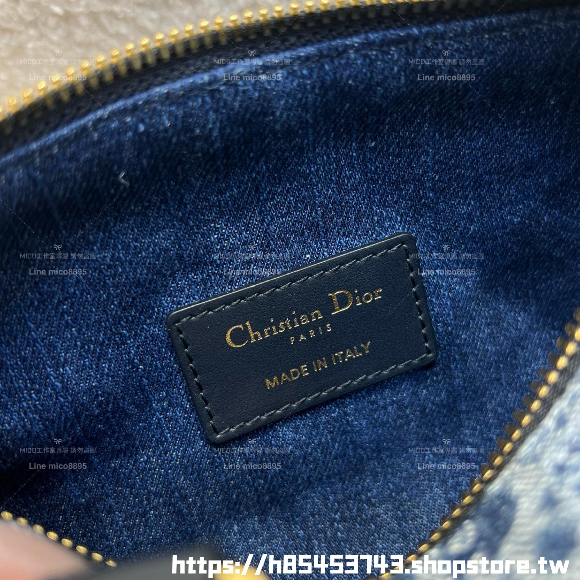 DIOR 牛仔老花波士頓包 Groove  枕頭包 16cm