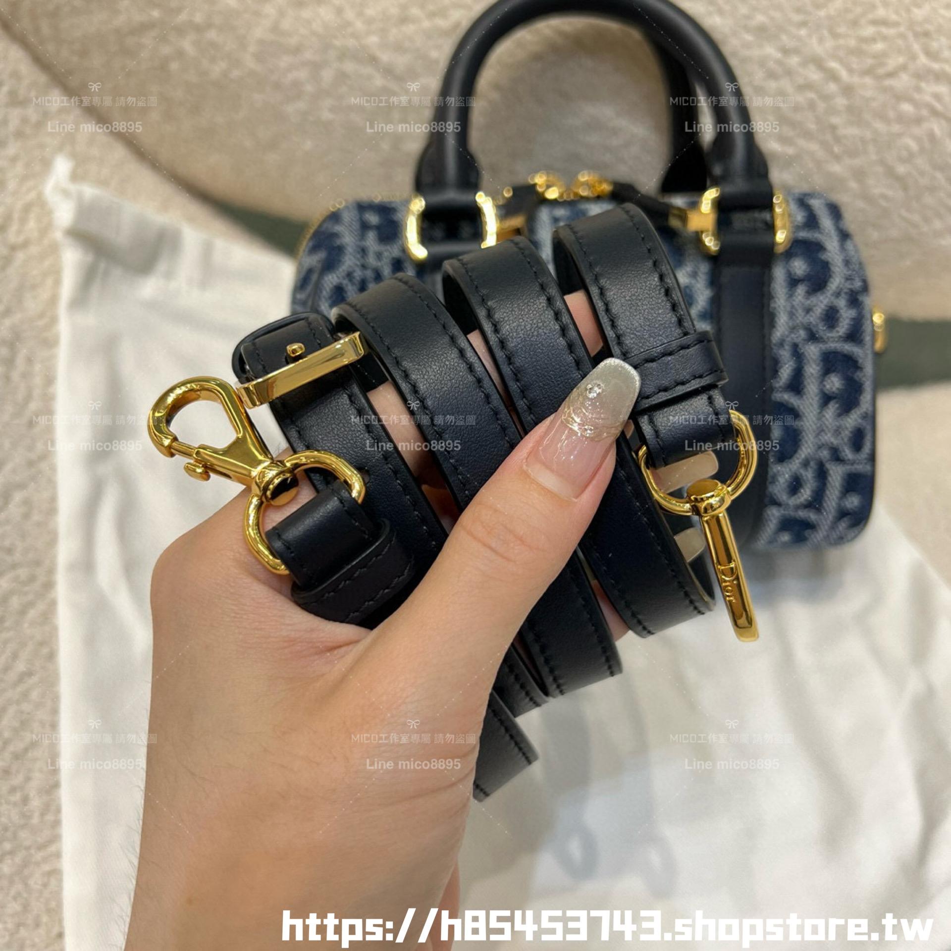 DIOR 牛仔老花波士頓包 Groove  枕頭包 16cm